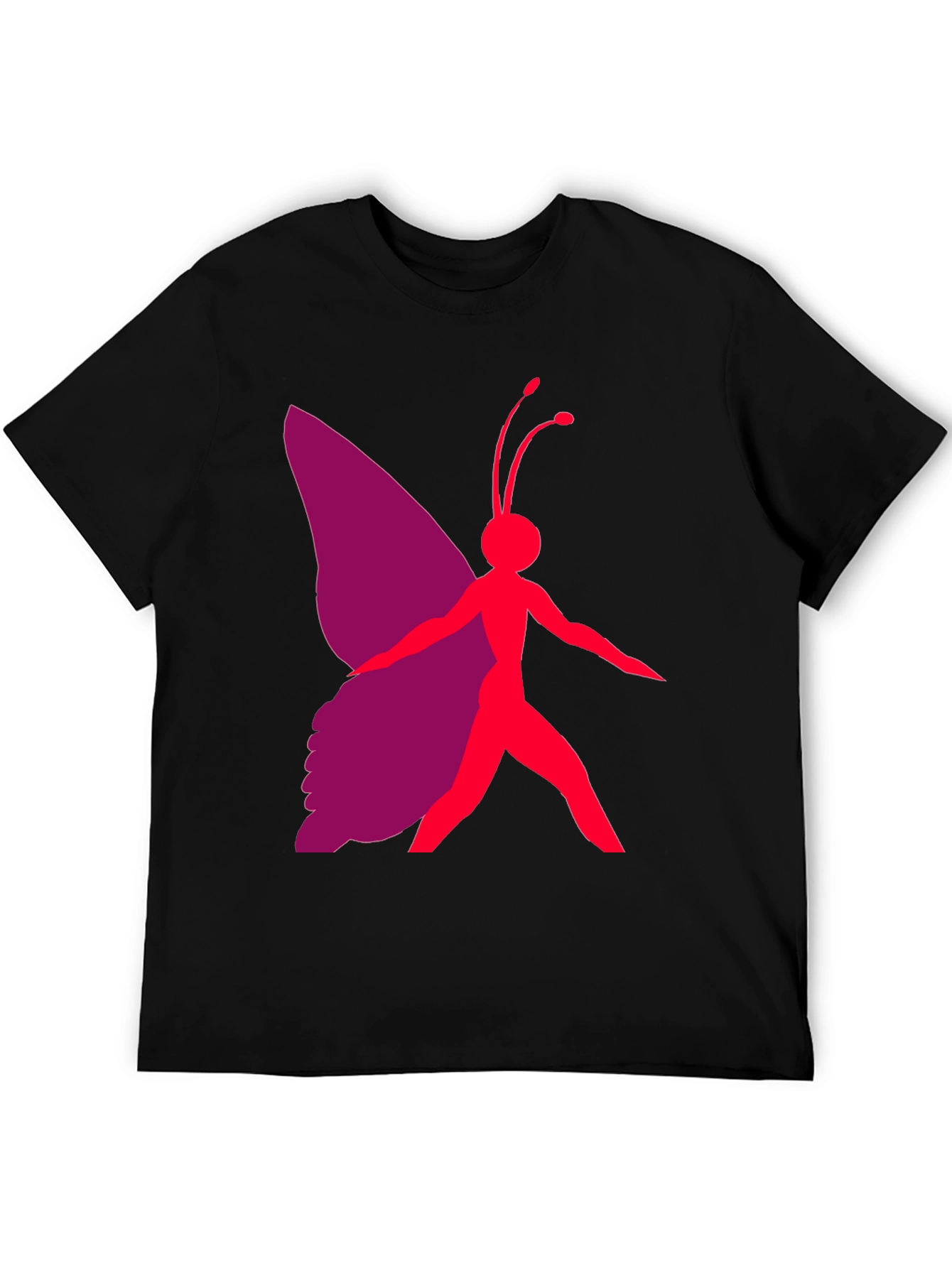 Black Butterfly Graphic Tee - Black Casual T-Shirt view 5