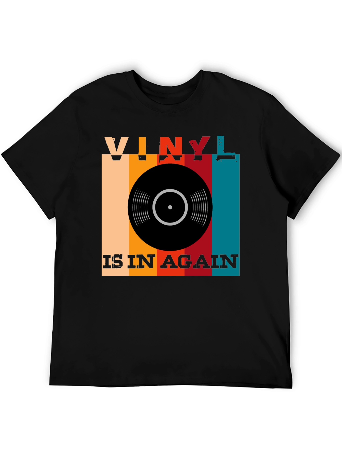 Black Vinyl Is In Again Retro Music T-Shirt view 5