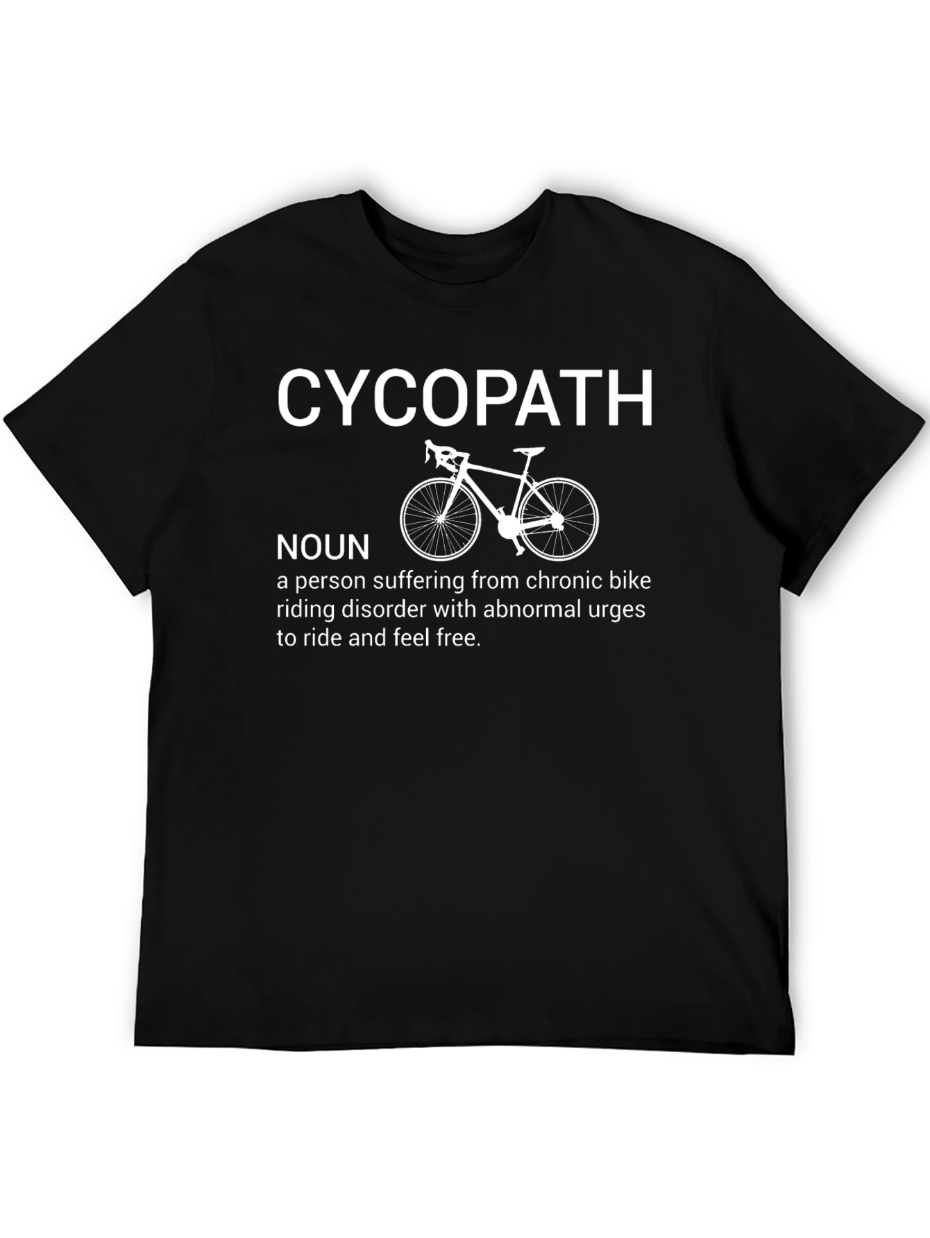 Black Cyco-Path Biker T-Shirt: Funny Cycling Humor view 5