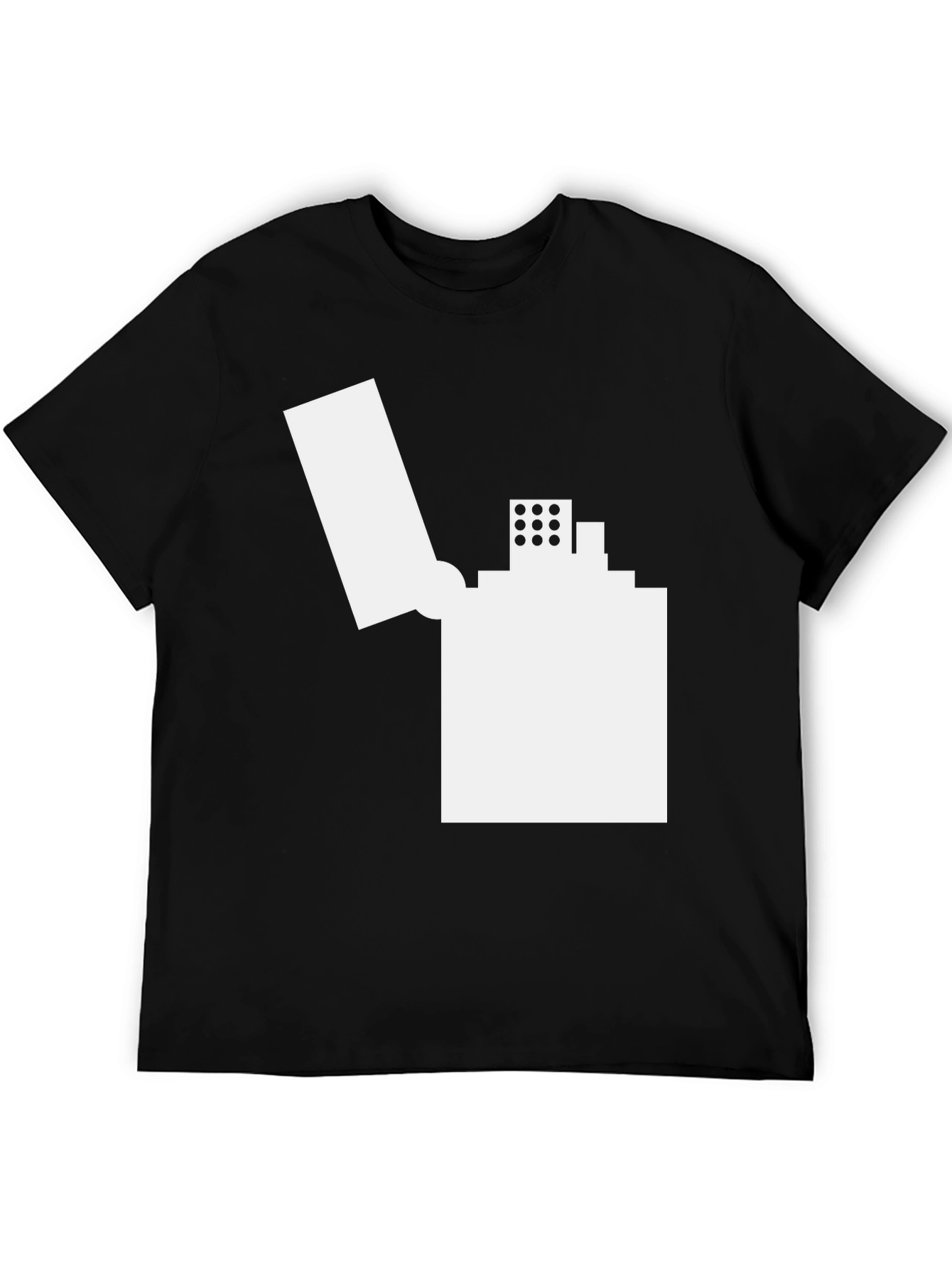 Black Lighter Graphic Tee - Cool Minimalist Design view 5