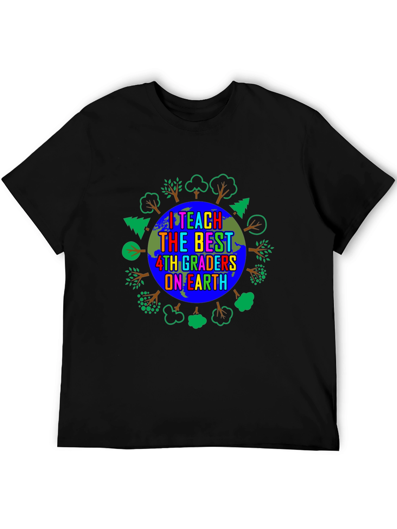 Black I Teach The Best 4th Graders On Earth T-Shirt view 5