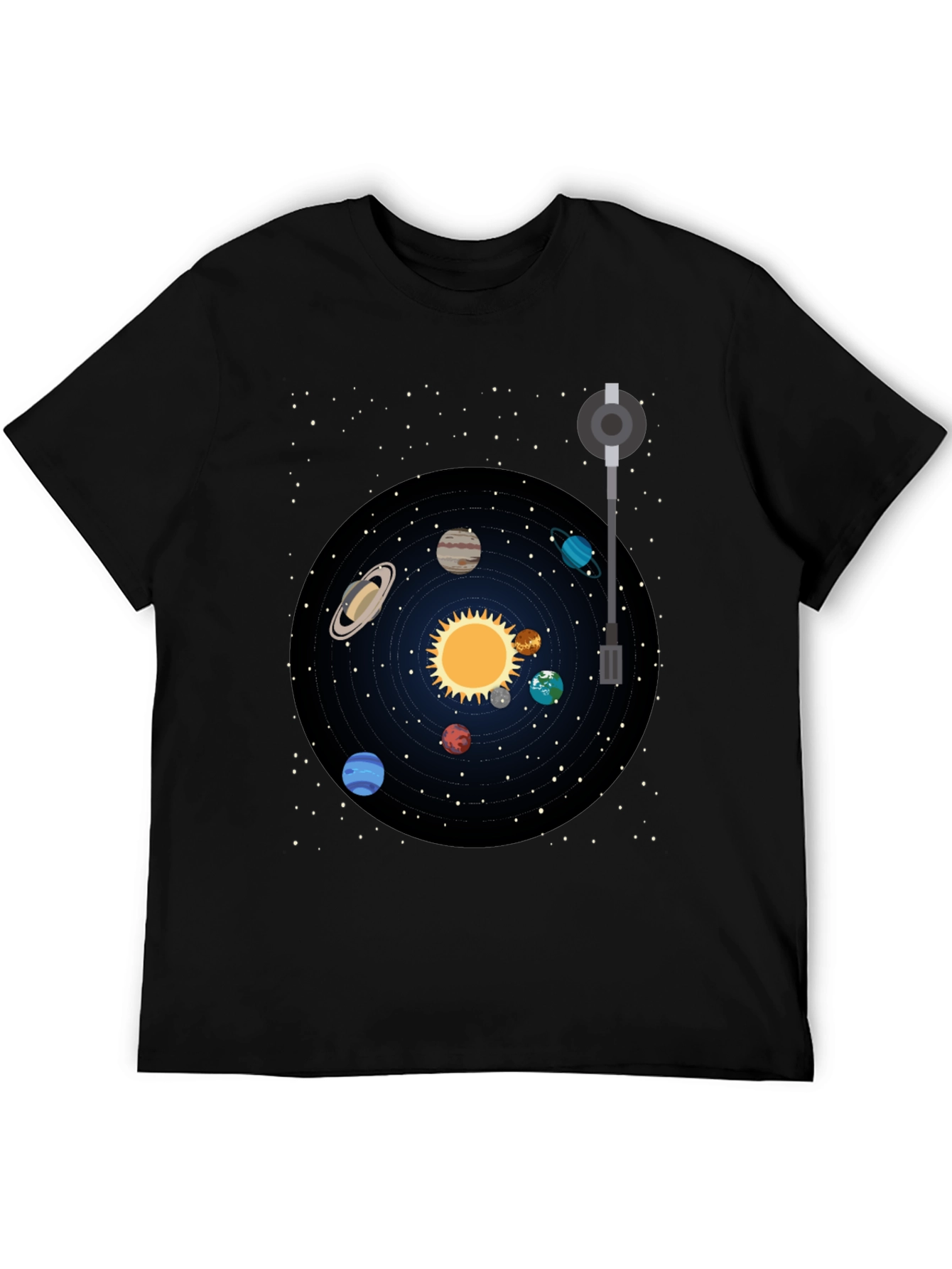 Black Planetary System Graphic Tee view 5