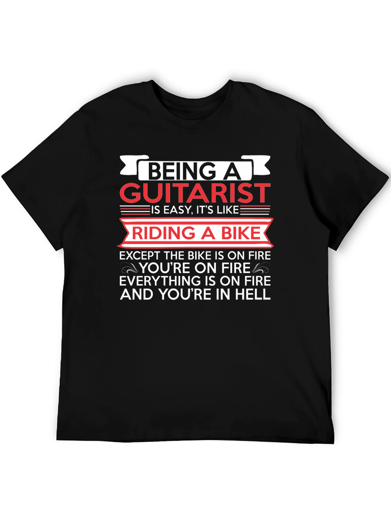 Black Being A Guitarist T-Shirt - Humorous Musician Tee view 5