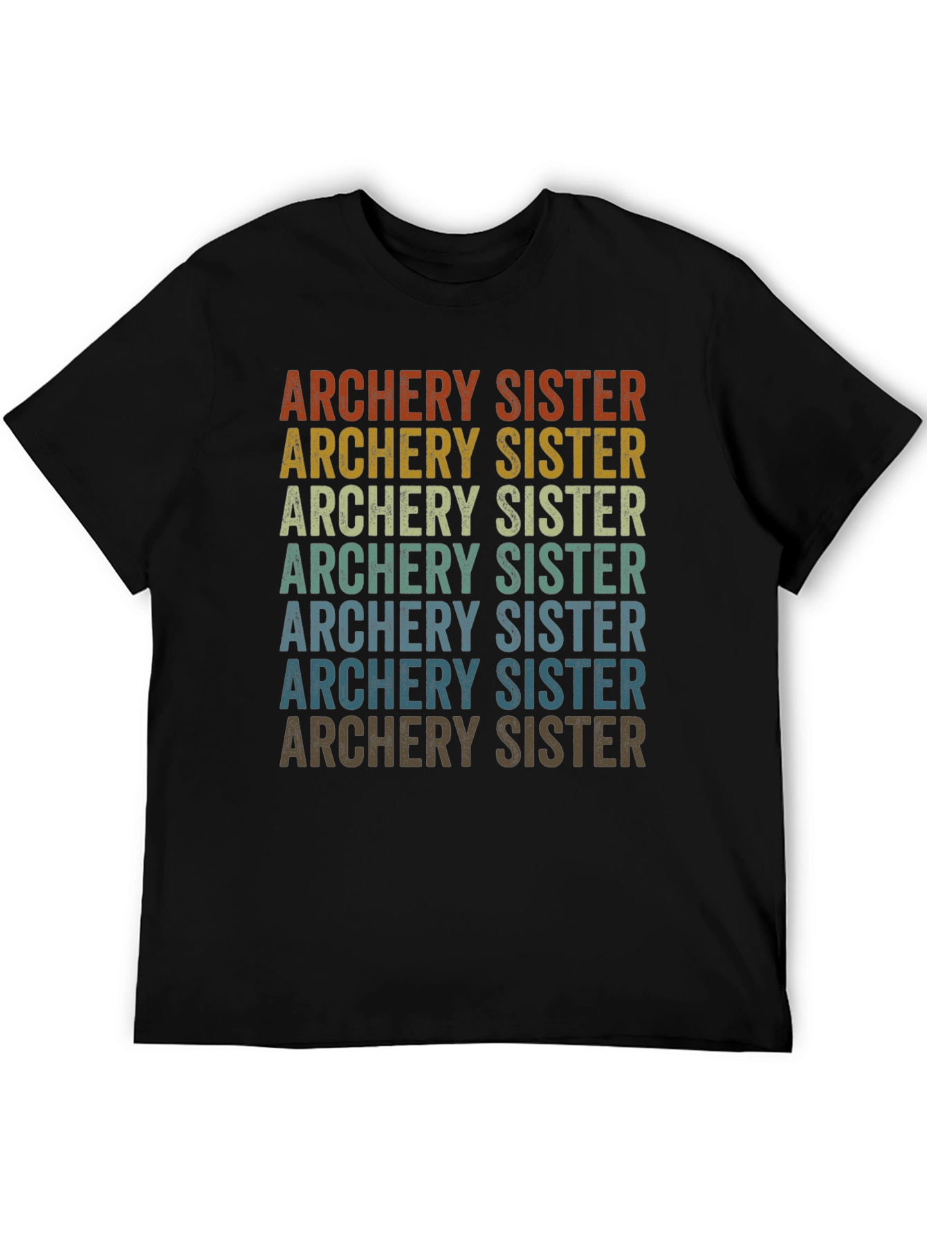 Black Archery Sister Retro T-Shirt view 5