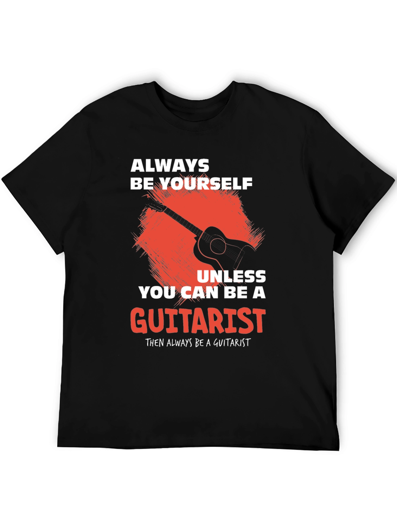 Black Guitarist Graphic Tee - Musician's Humor T-Shirt view 5