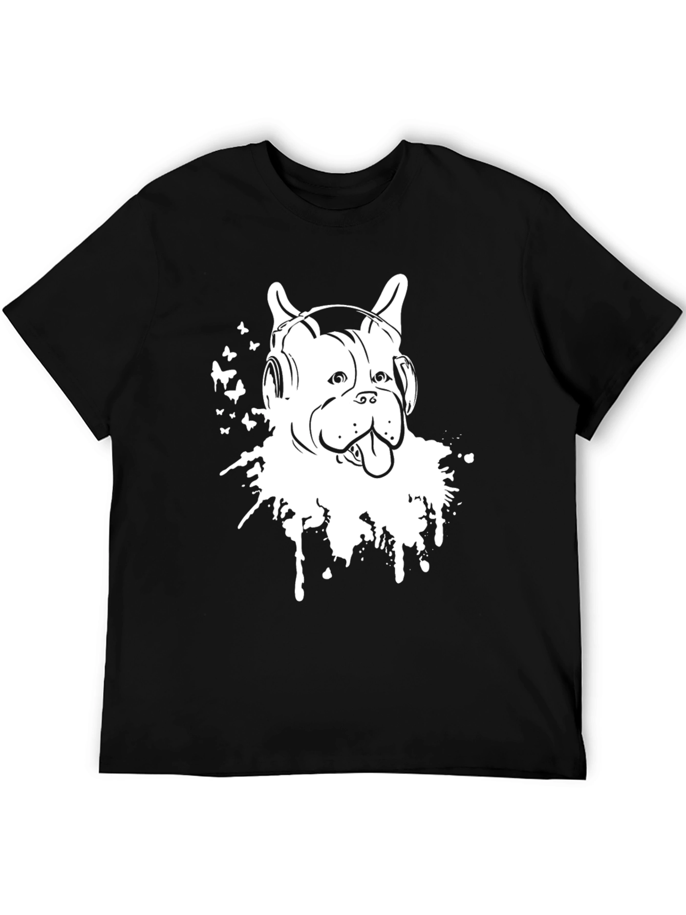 Black Dog DJ T-Shirt - Black Cotton Tee with Graphic Print view 5