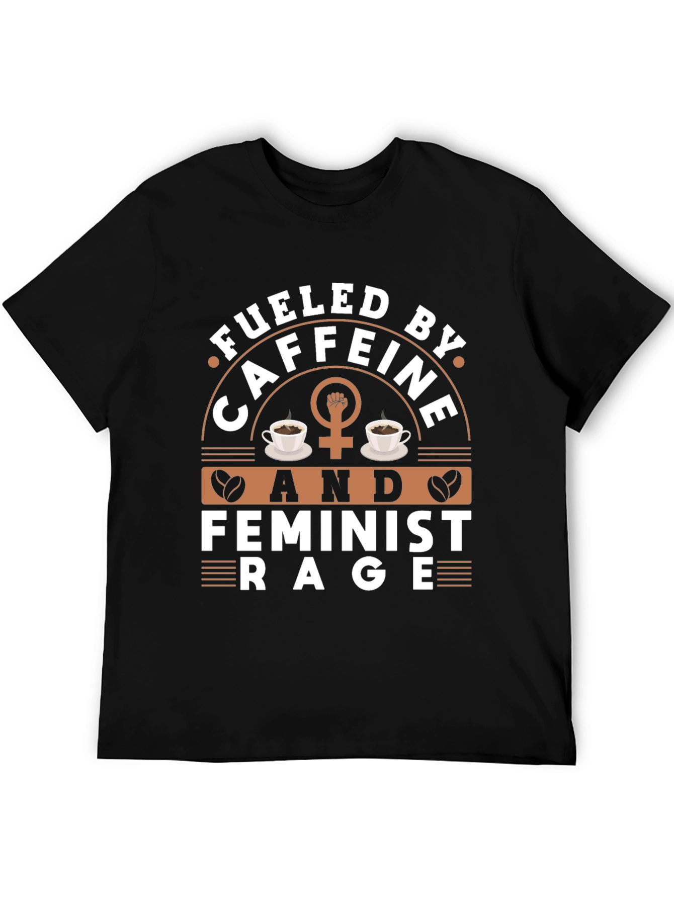 Black Fueled By Caffeine & Feminist Rage Graphic Tee view 5