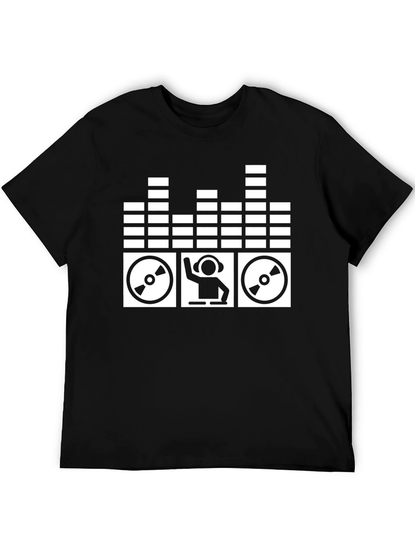 Black DJ Mixer Graphic T-Shirt - Black Cotton Blend view 5