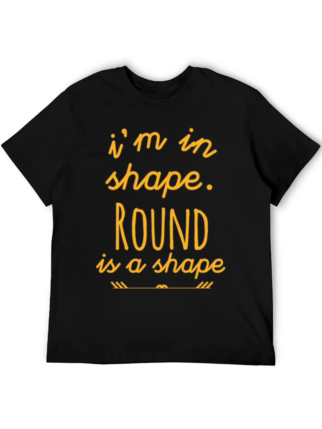 Black Funny 'Round is a Shape' Graphic T-Shirt view 5