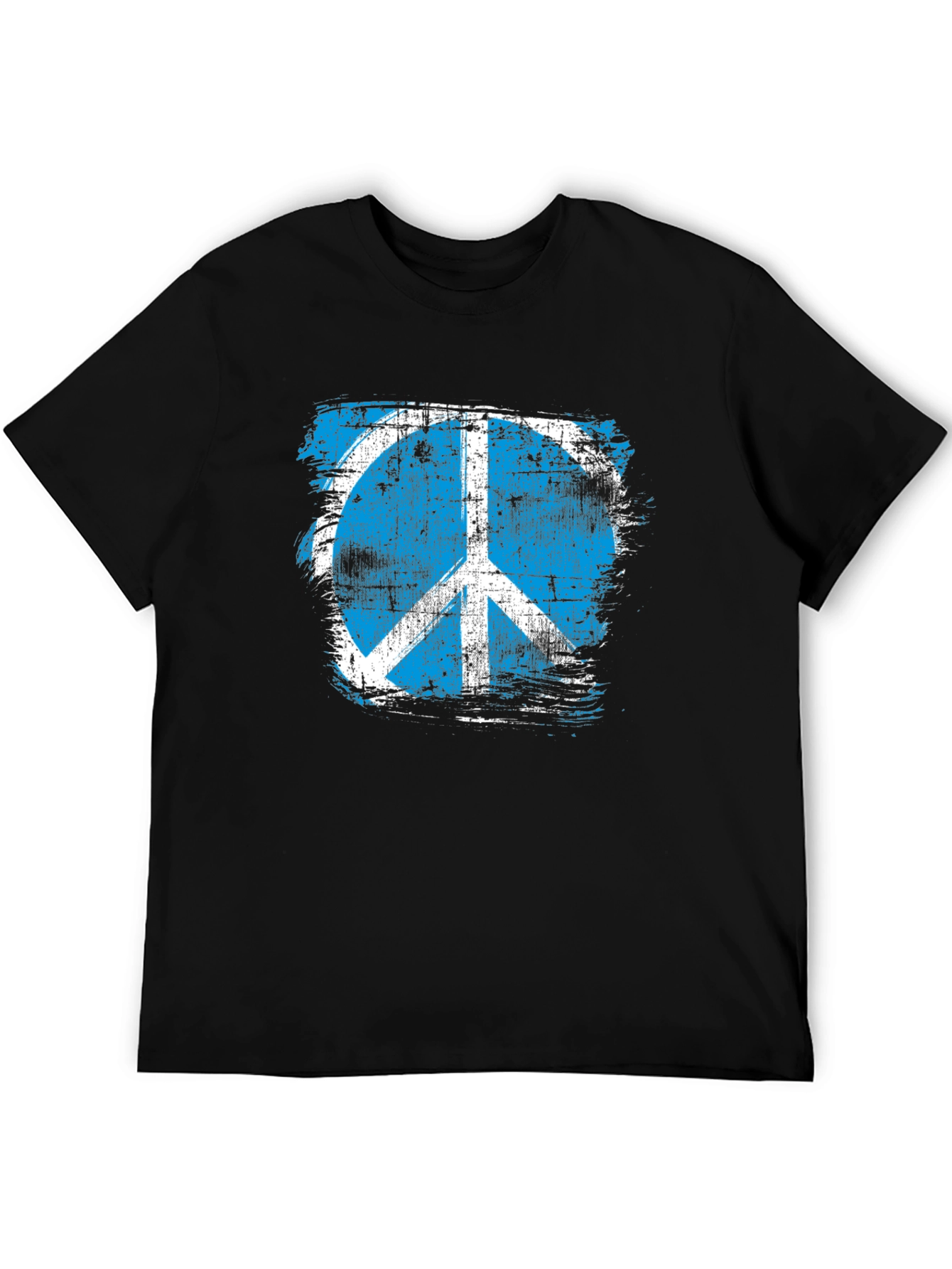 Black Distressed Peace Sign Graphic T-Shirt view 5