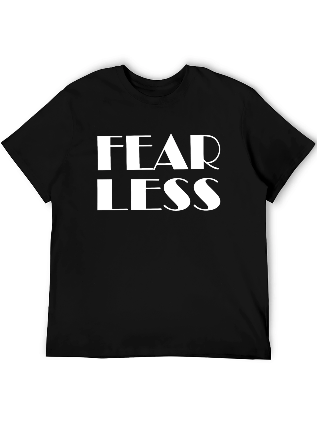 Black Fearless Graphic Tee - Black Casual T-Shirt view 5