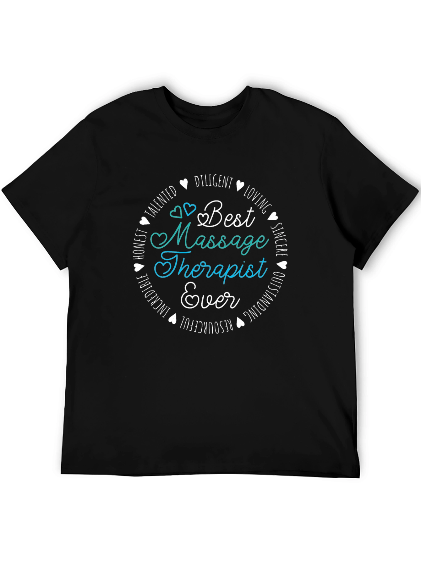 Black Best Massage Therapist Ever Graphic Tee view 5