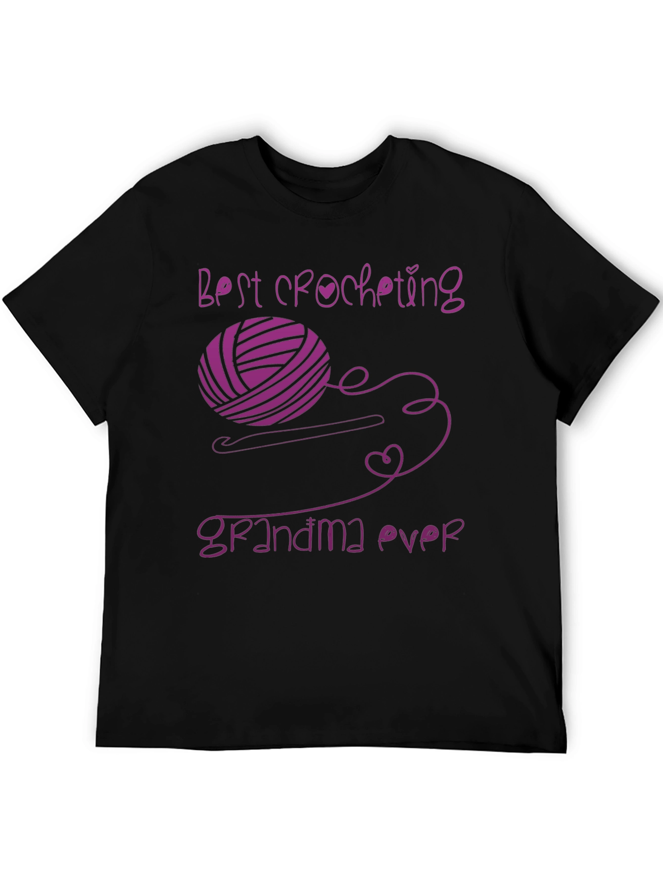 Black Best Crocheting Grandma Ever T-Shirt view 5