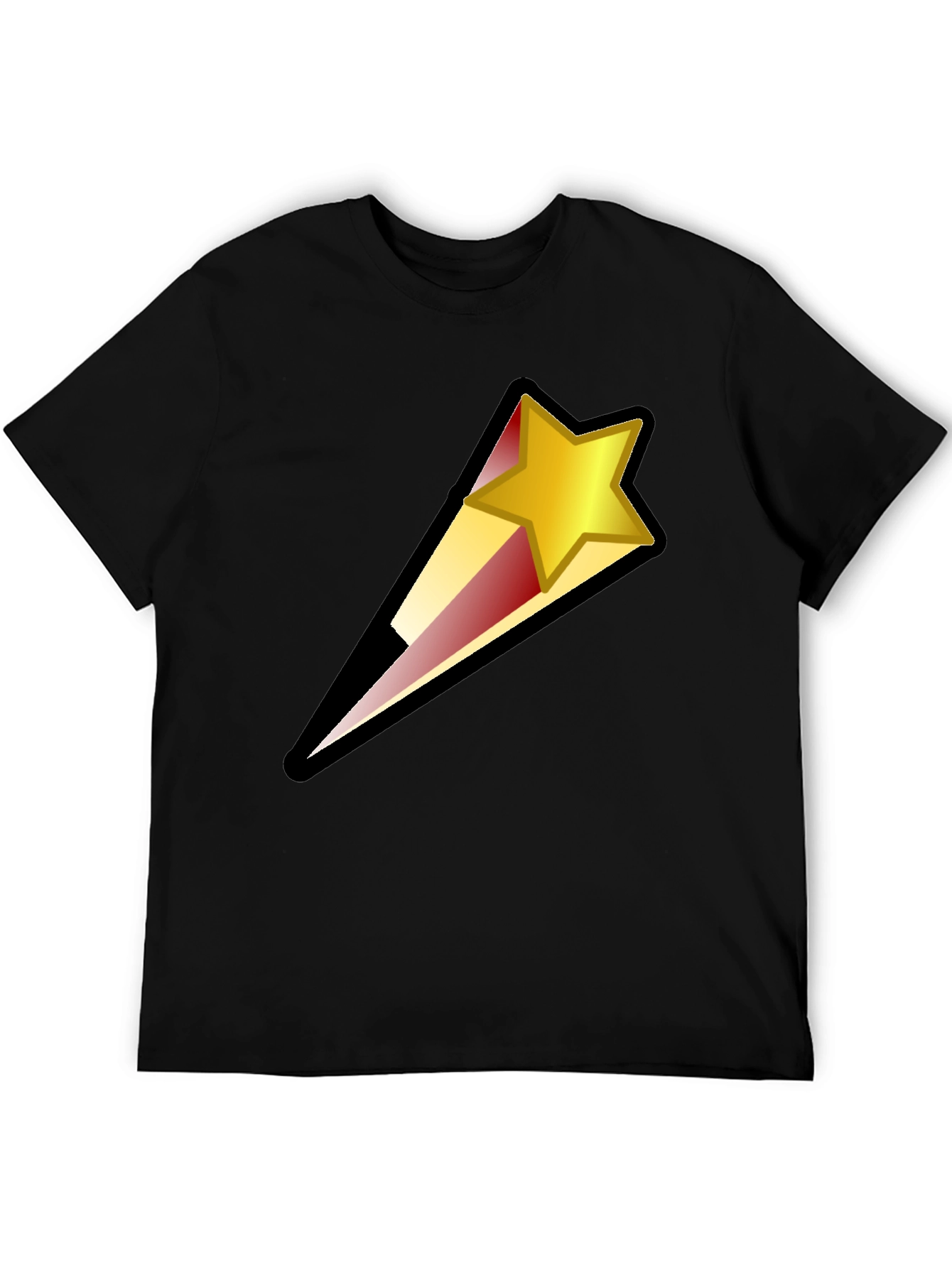 Black Shooting Star Graphic Black T-Shirt view 5