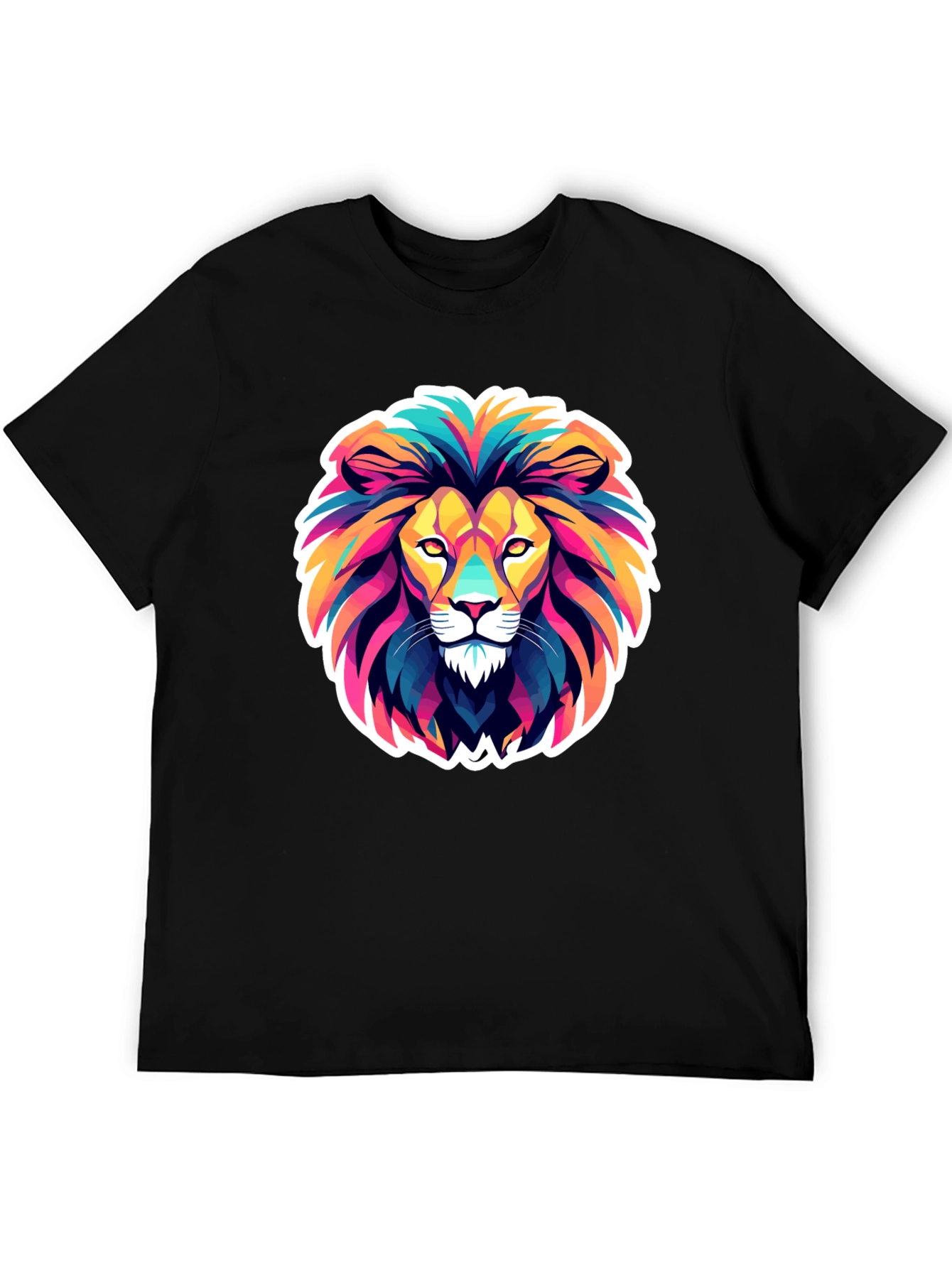 Black Vibrant Lion Graphic Tee - Bold & Stylish view 5