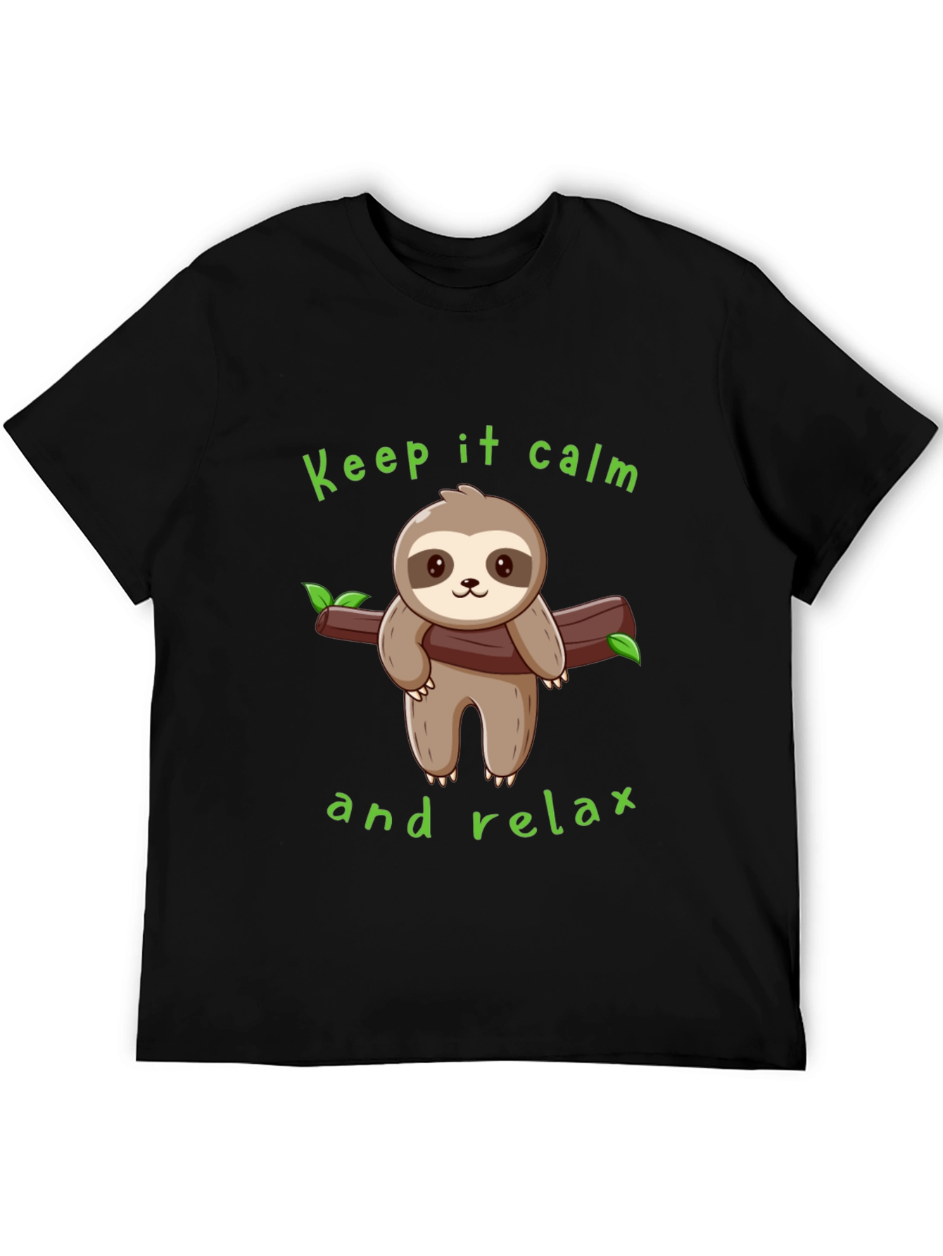 Black Keep Calm Sloth Graphic Tee view 5