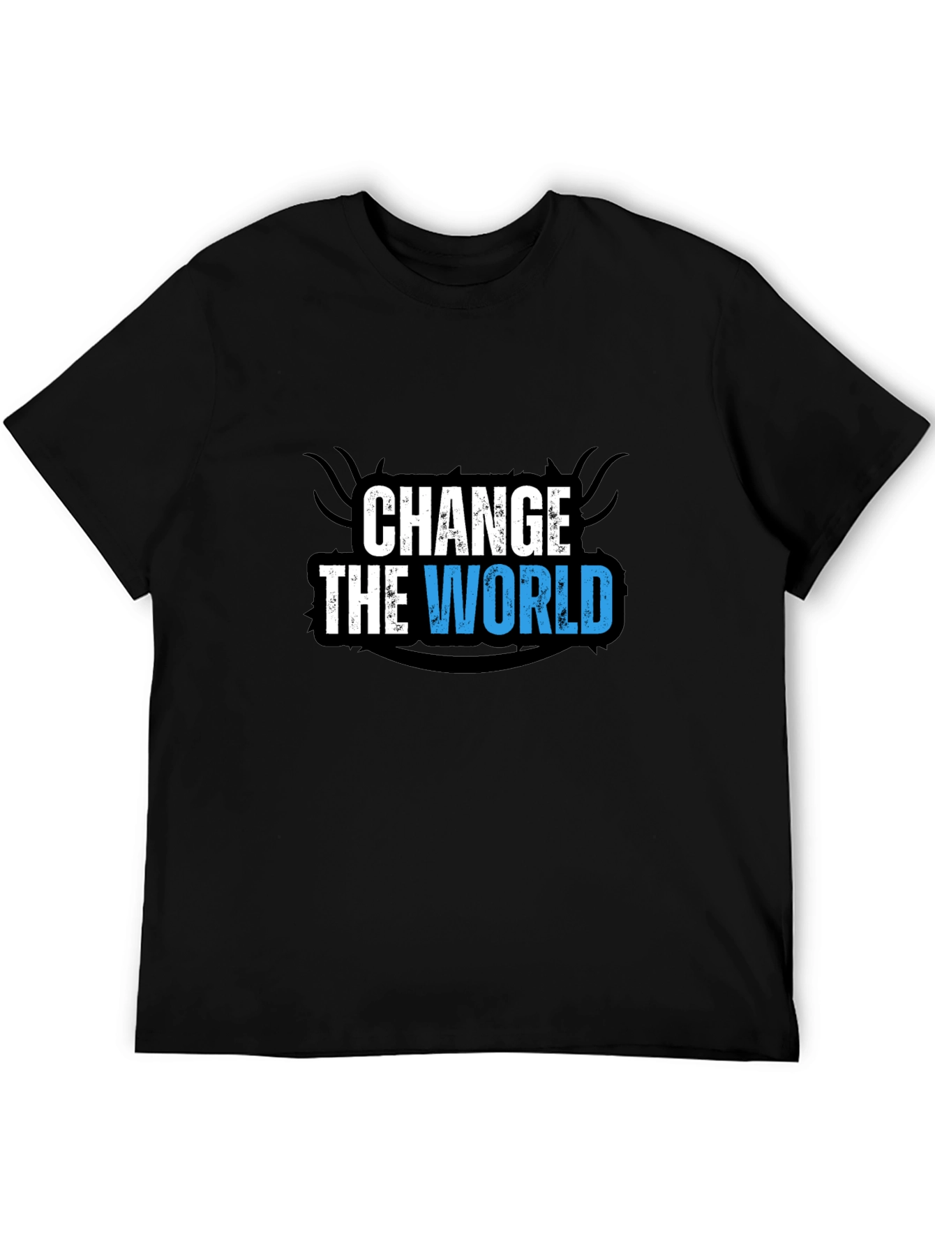 Black Change the World Graphic Black T-Shirt view 5