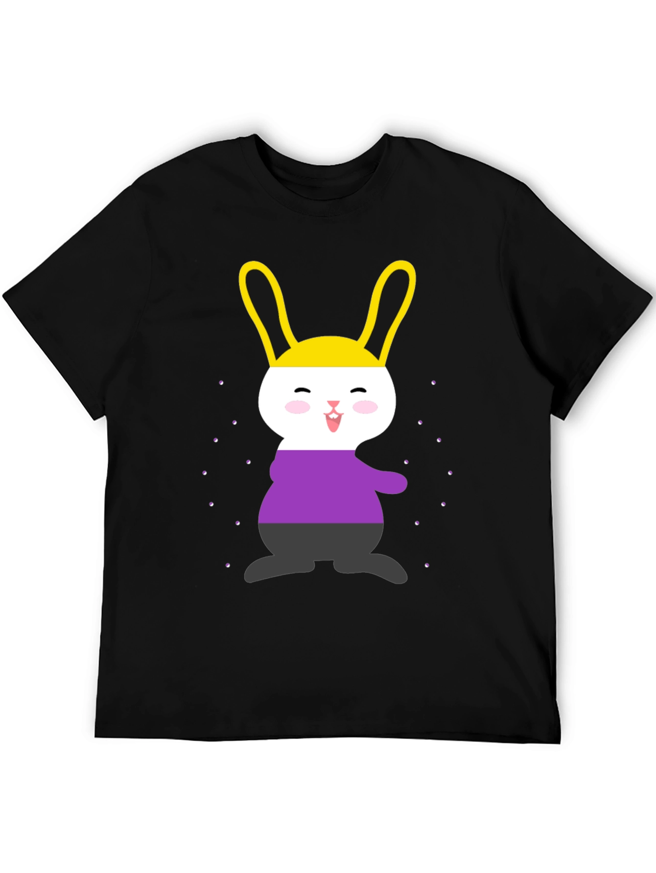 Black Nonbinary Pride Bunny T-Shirt view 5