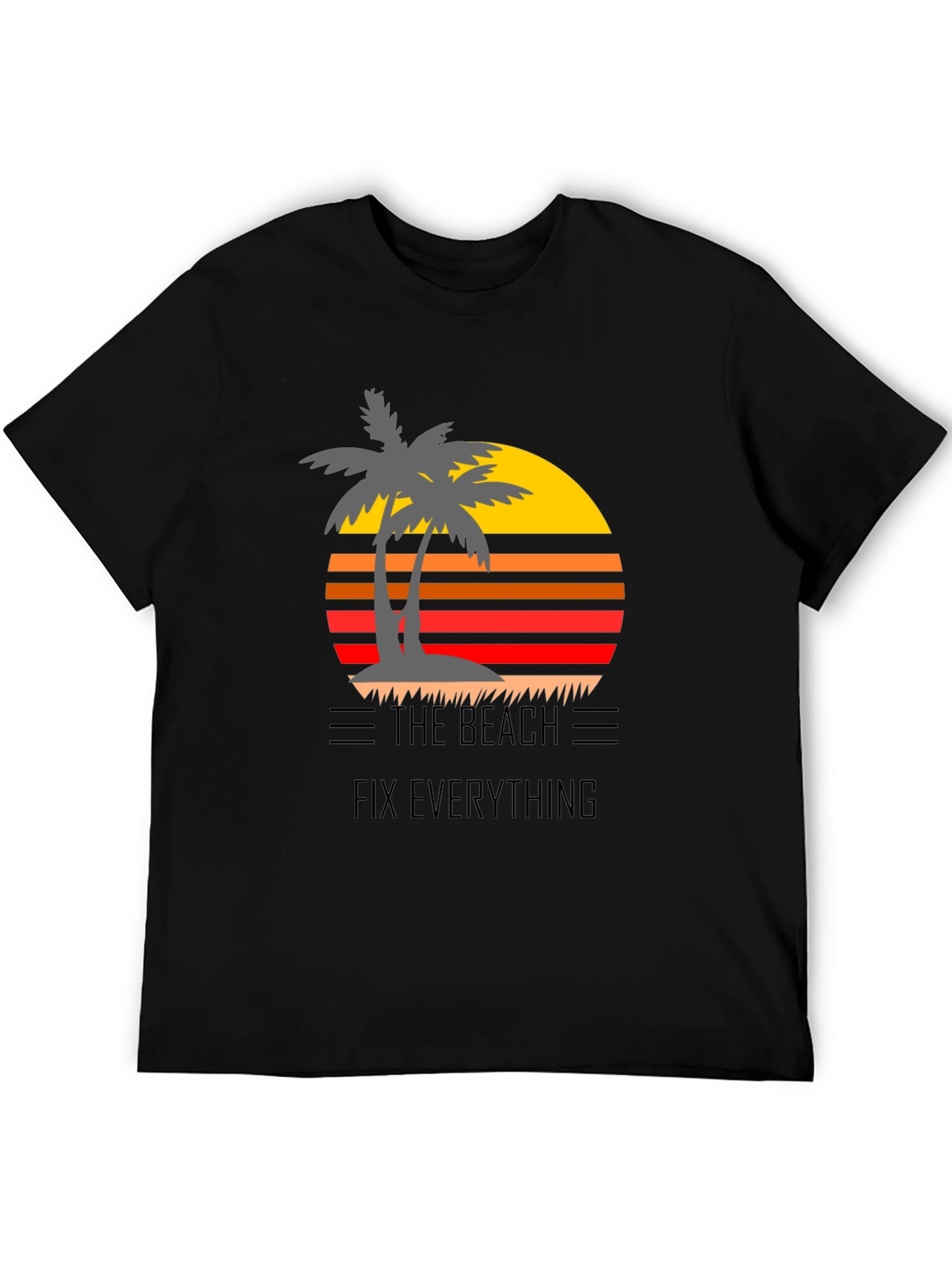 Black The Beach Fixes Everything Graphic Tee view 5