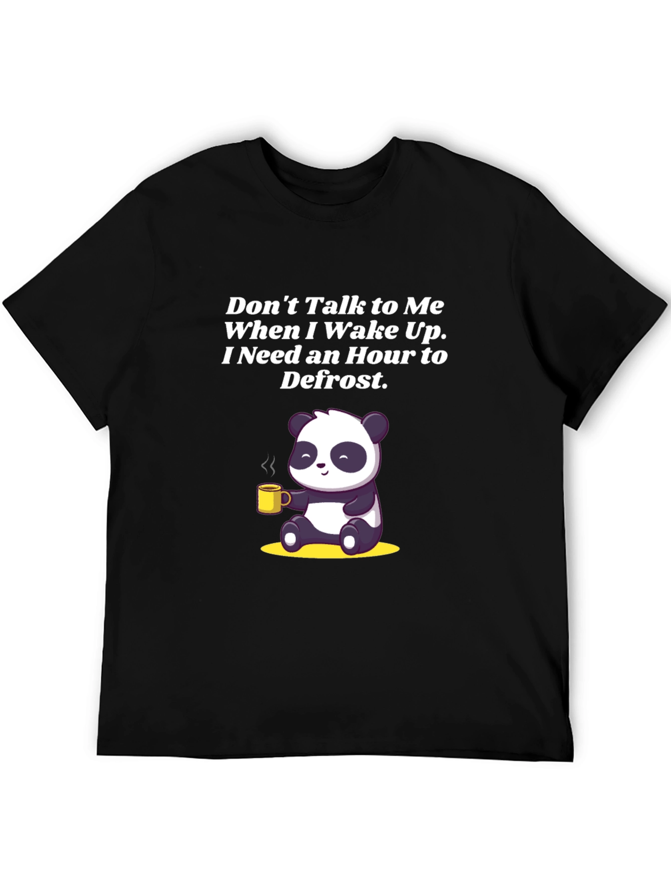 Black Funny Panda Coffee T-Shirt: Don't Talk to Me view 5