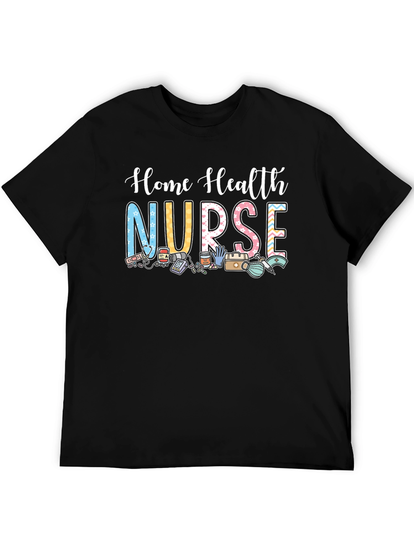 Black Home Health Nurse Graphic T-Shirt view 5