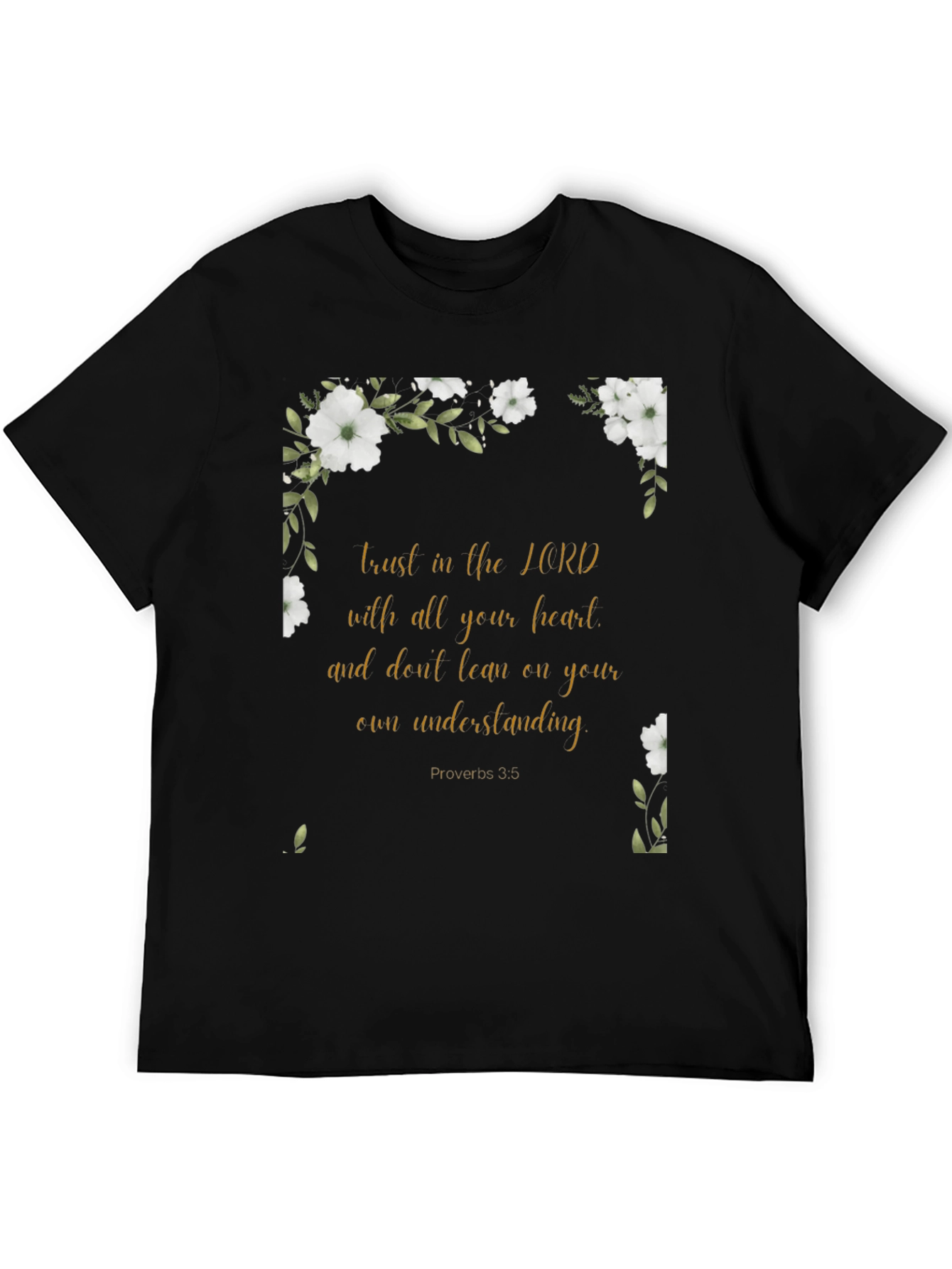 Black Faith-Inspired Floral T-Shirt view 5