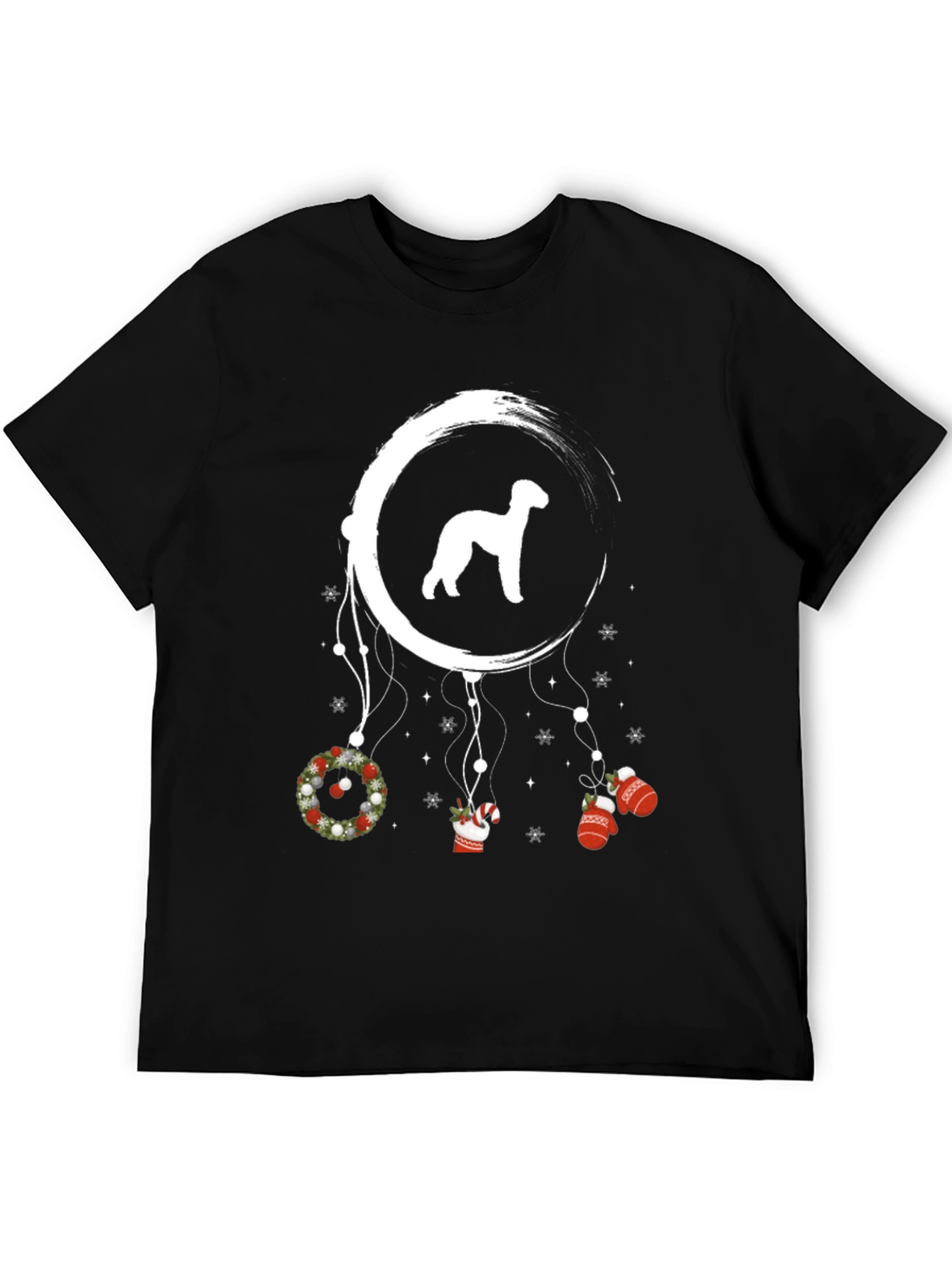 Black Dog Christmas Dreamcatcher T-Shirt view 5