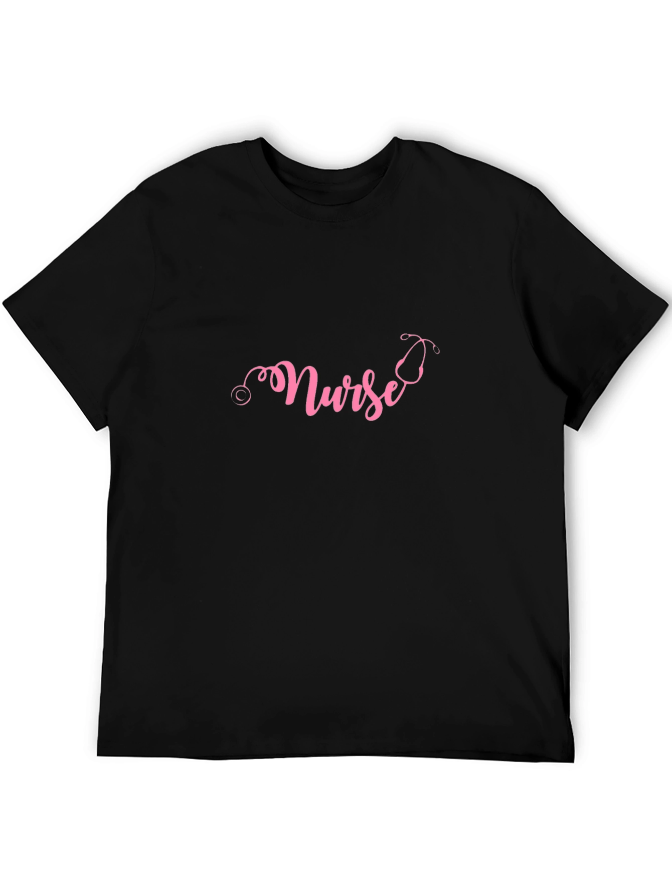 Black Nurse Stethoscope T-Shirt - Comfortable Black Tee view 5
