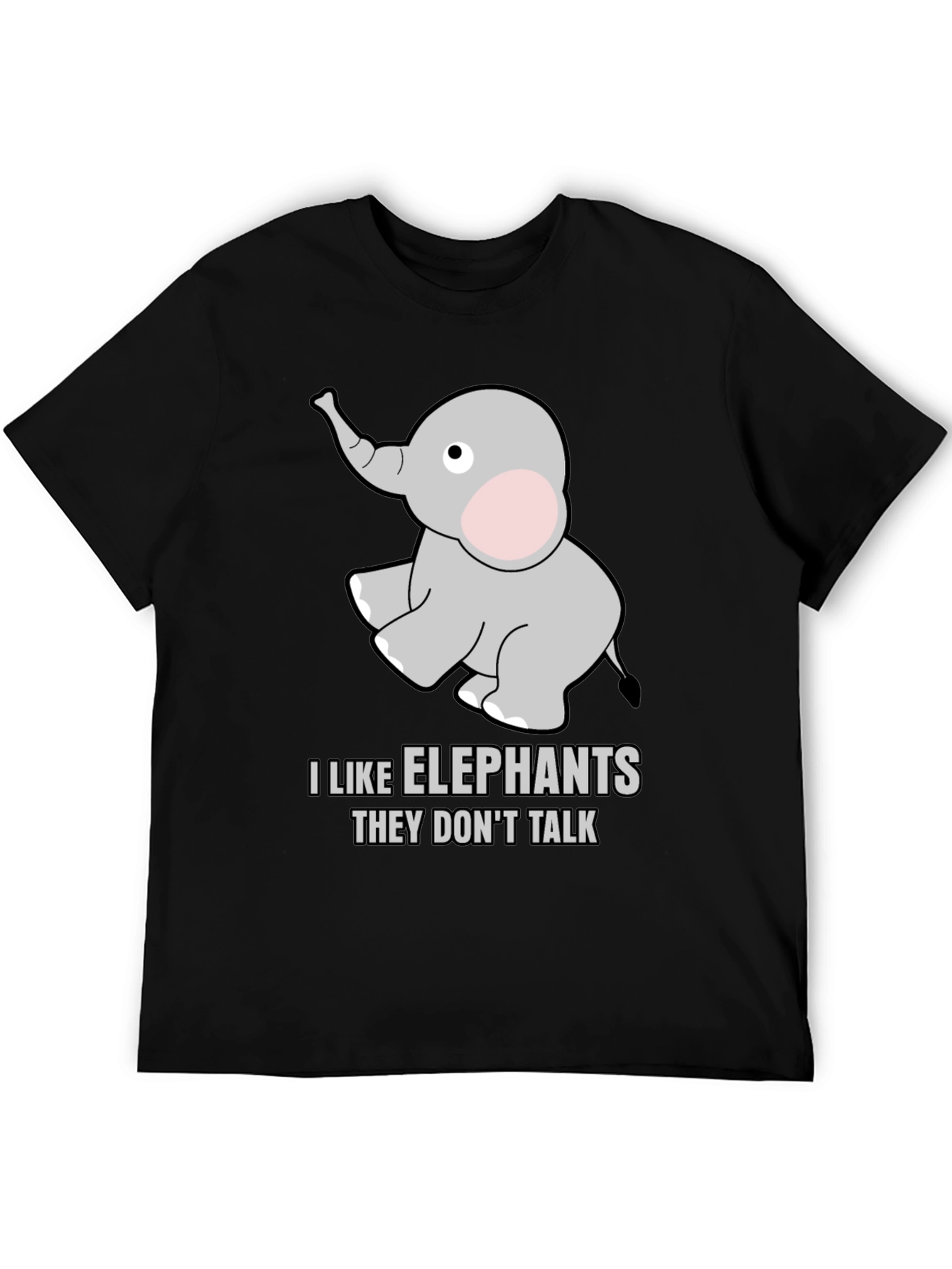 Black I Like Elephants T-Shirt view 5