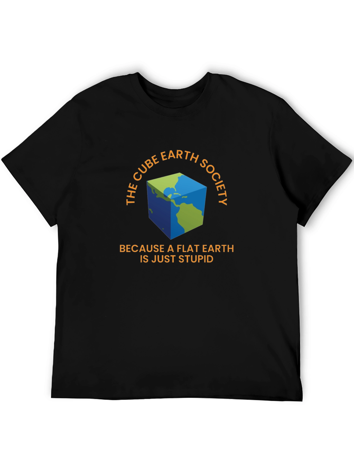 Black Cube Earth Society T-Shirt - Funny Conspiracy Tee view 5