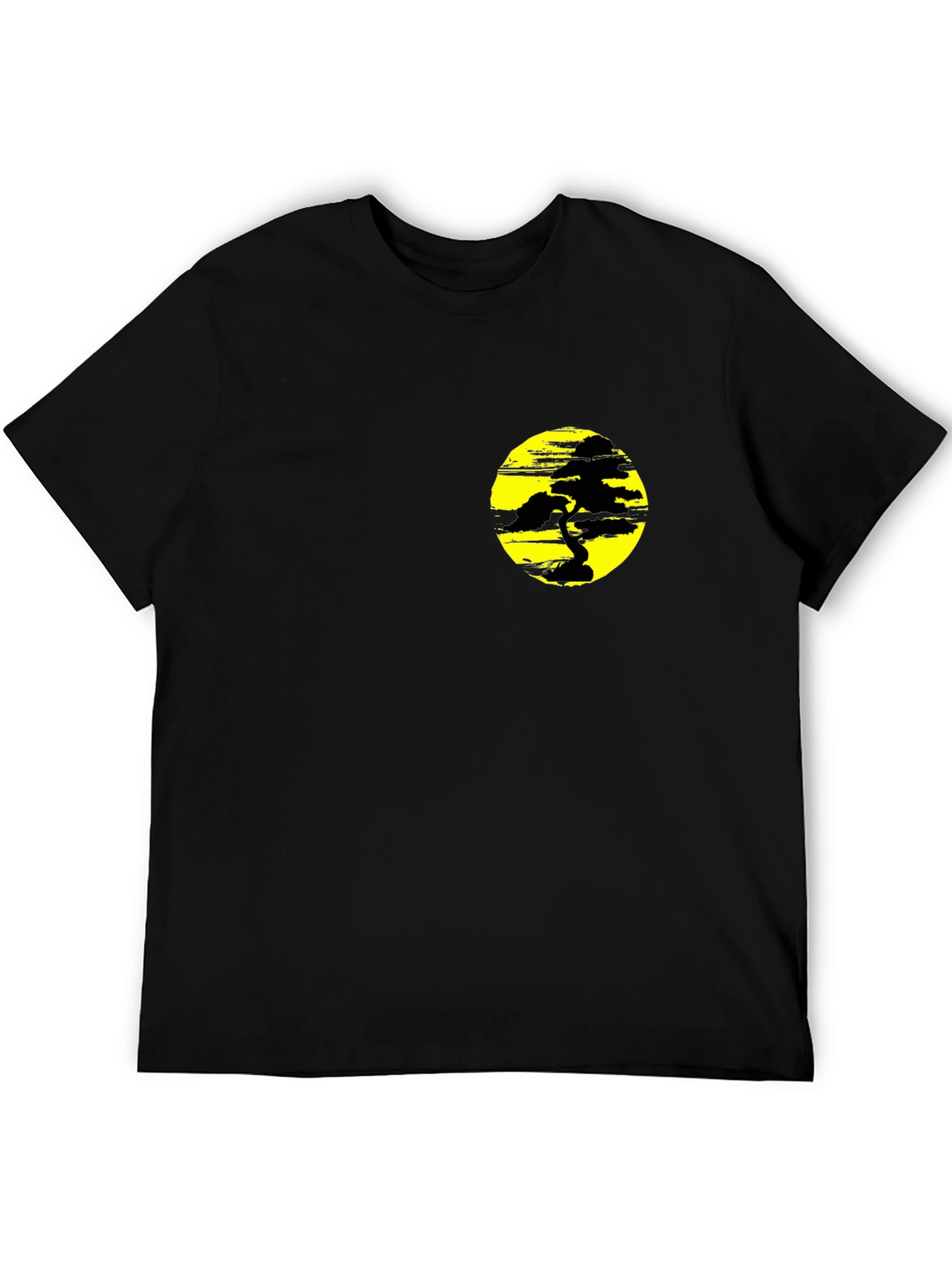 Black Black T-Shirt with Yellow Bonsai Graphic view 5