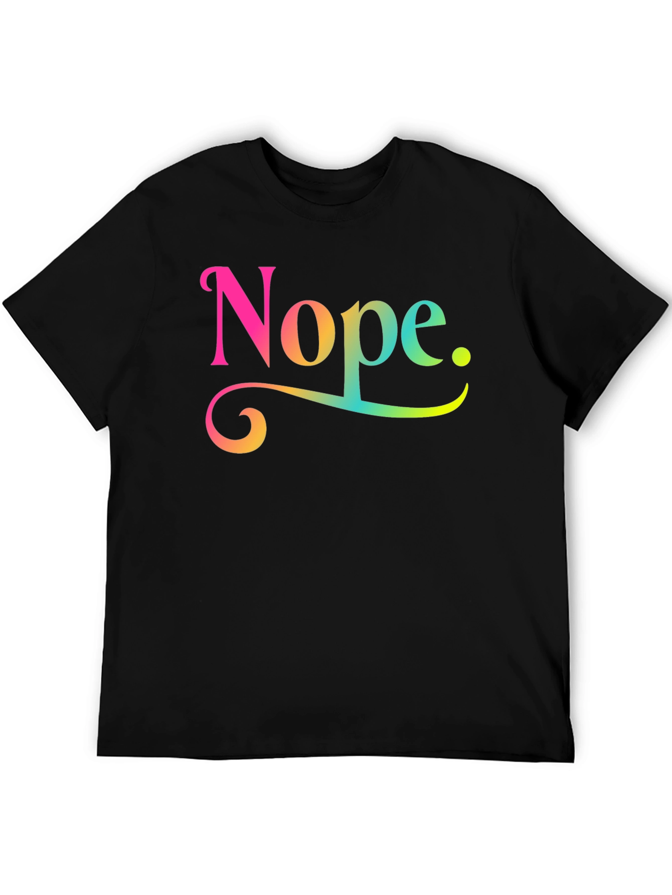 Black Nope Rainbow Text Graphic Novelty Tee view 5