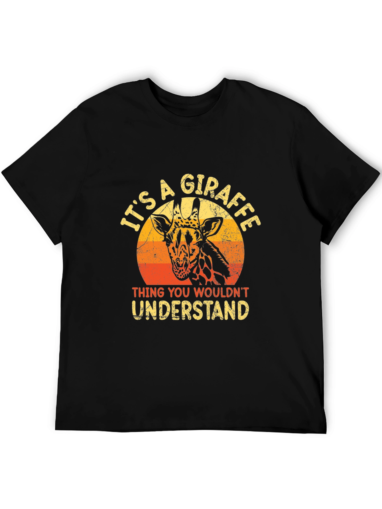 Black It's A Giraffe Thing Men's Graphic T-Shirt view 5