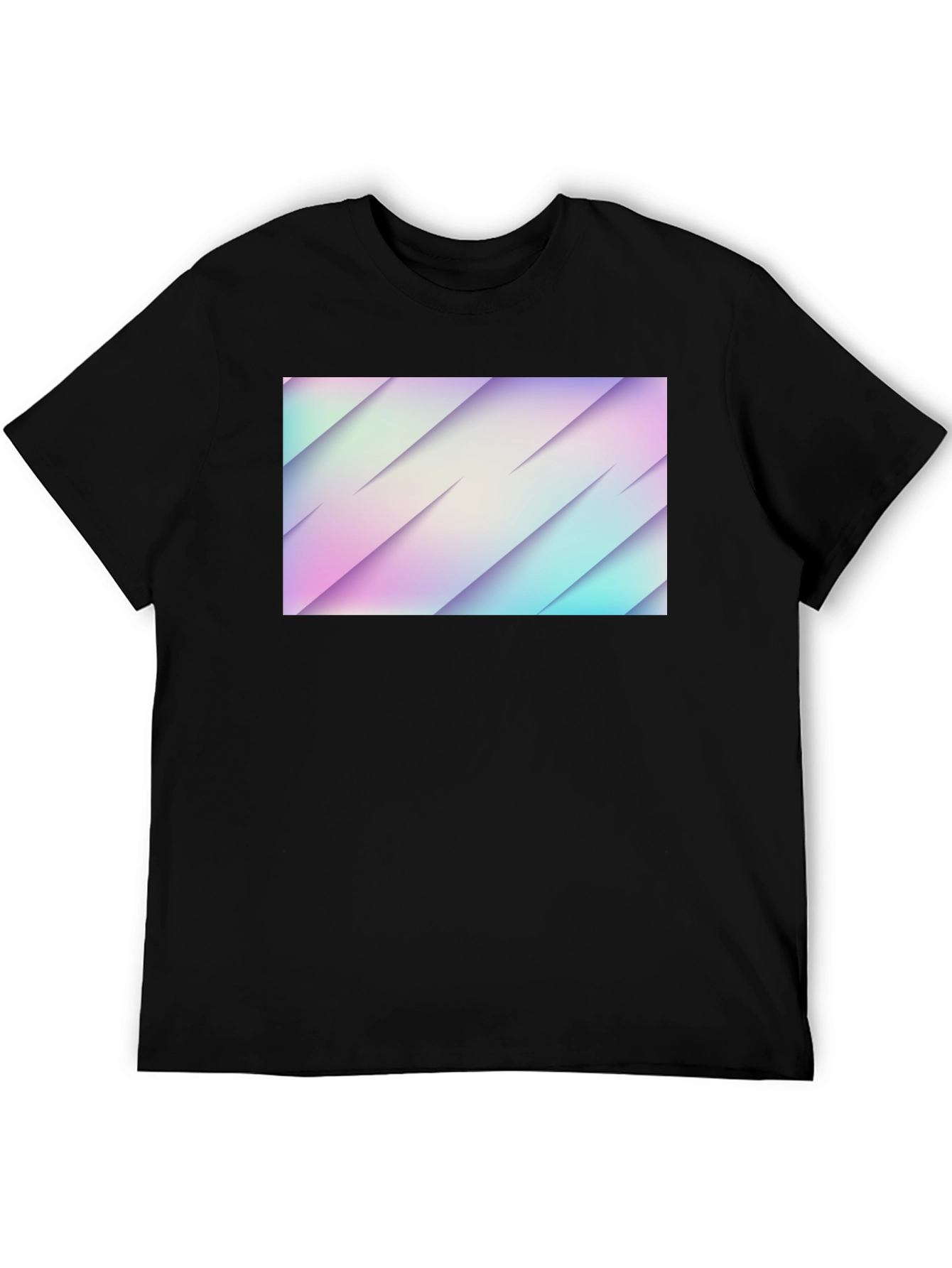 Black Abstract Black Graphic Tee - Modern Design view 5