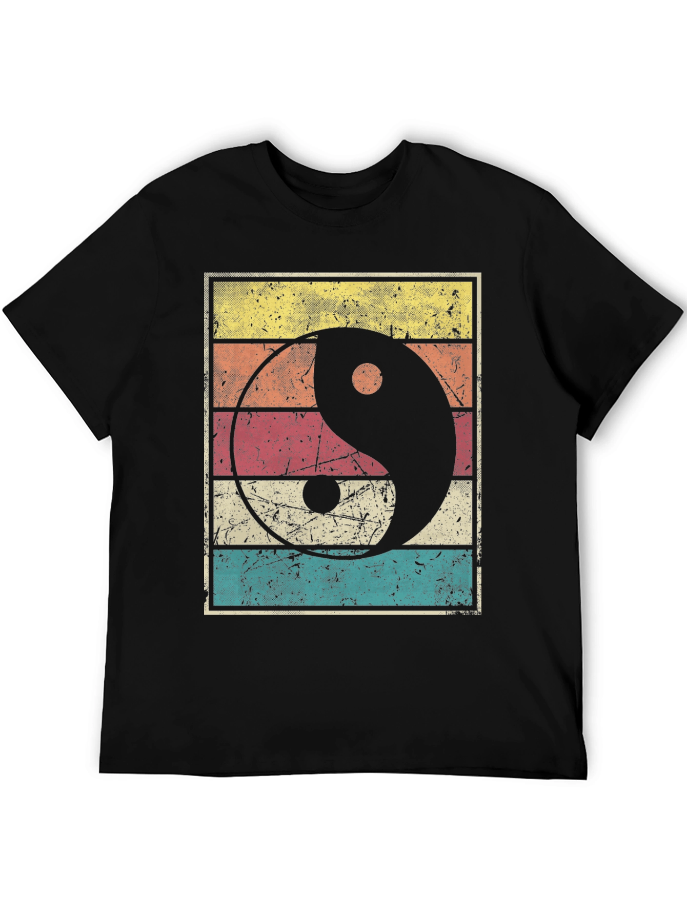 Black Yin Yang Graphic Tee Retro Style view 5
