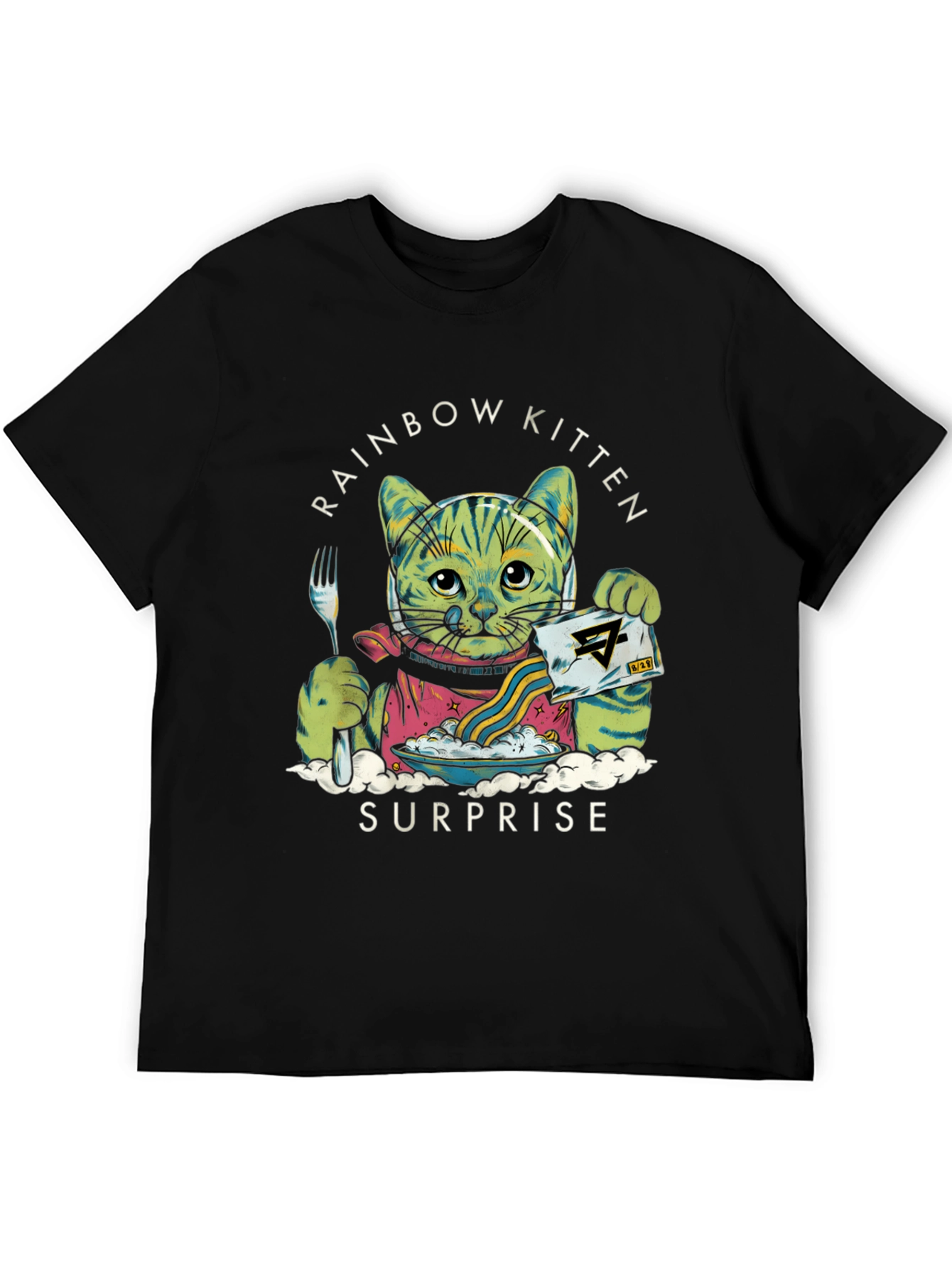 Black Rainbow Kitten Surprise Graphic Tee view 5