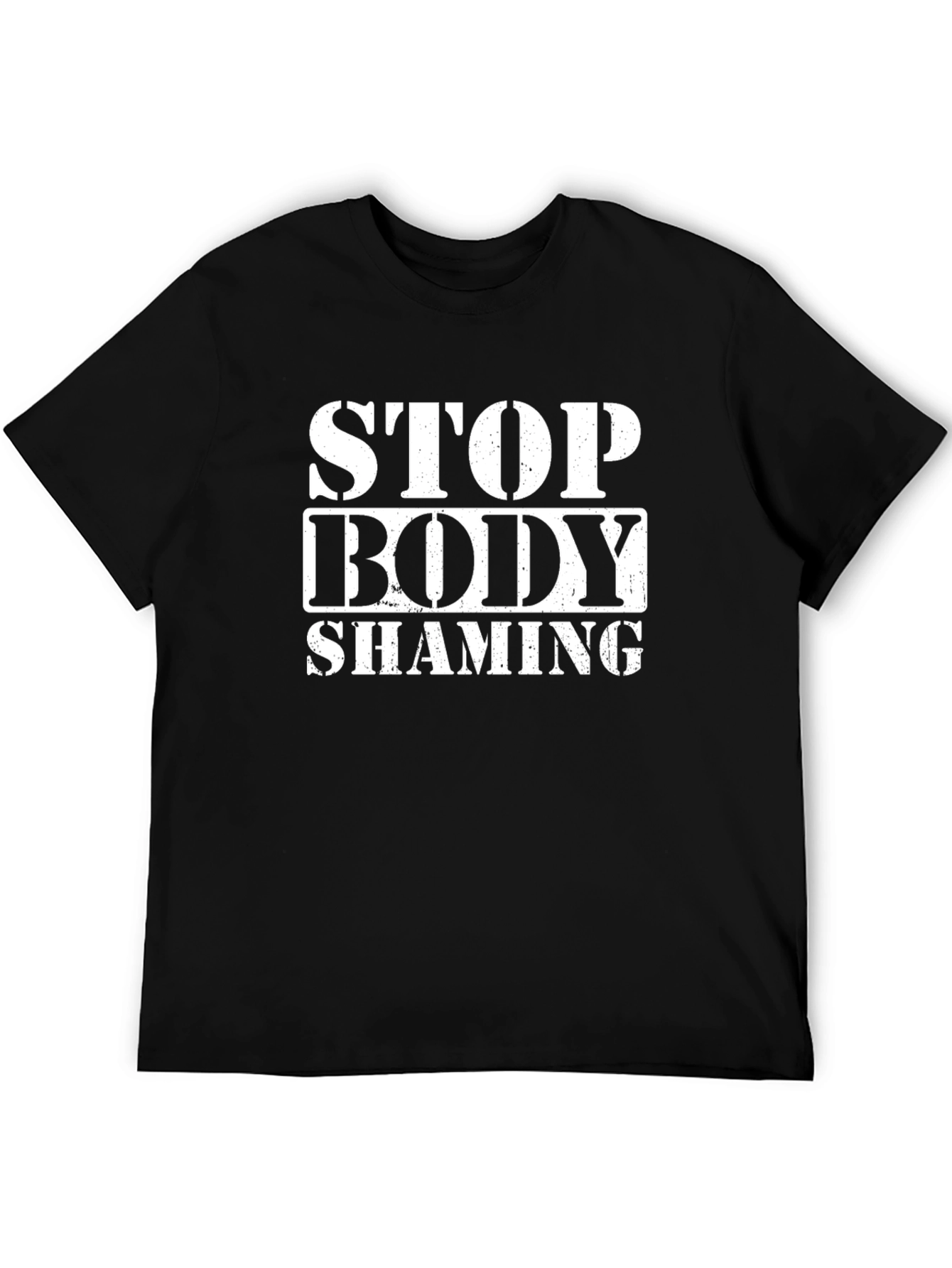 Black Stop Body Shaming Graphic T-Shirt view 5