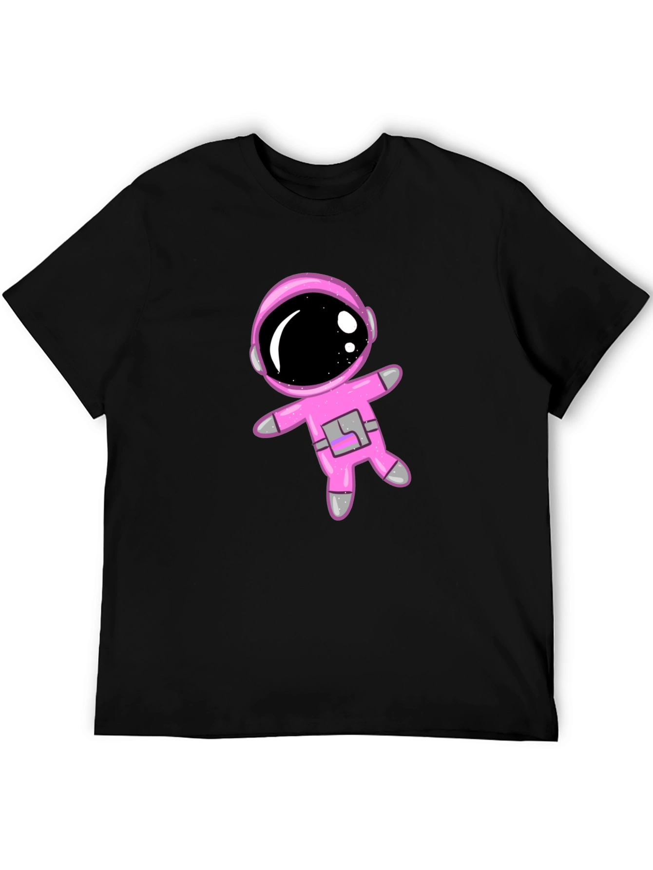 Black Astronaut Graphic T-Shirt, Black Cotton Blend, Unisex view 5