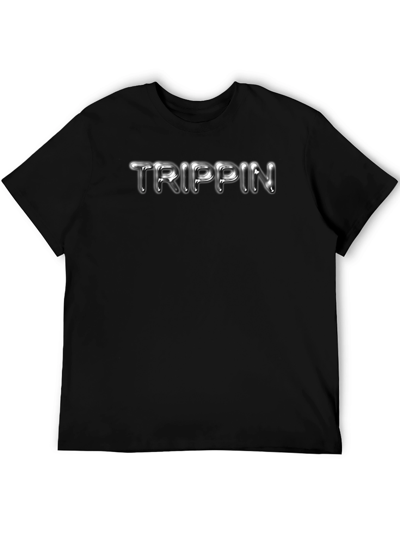 Black Trippin' Graphic Tee - Mens Black Crew Neck T-Shirt view 5