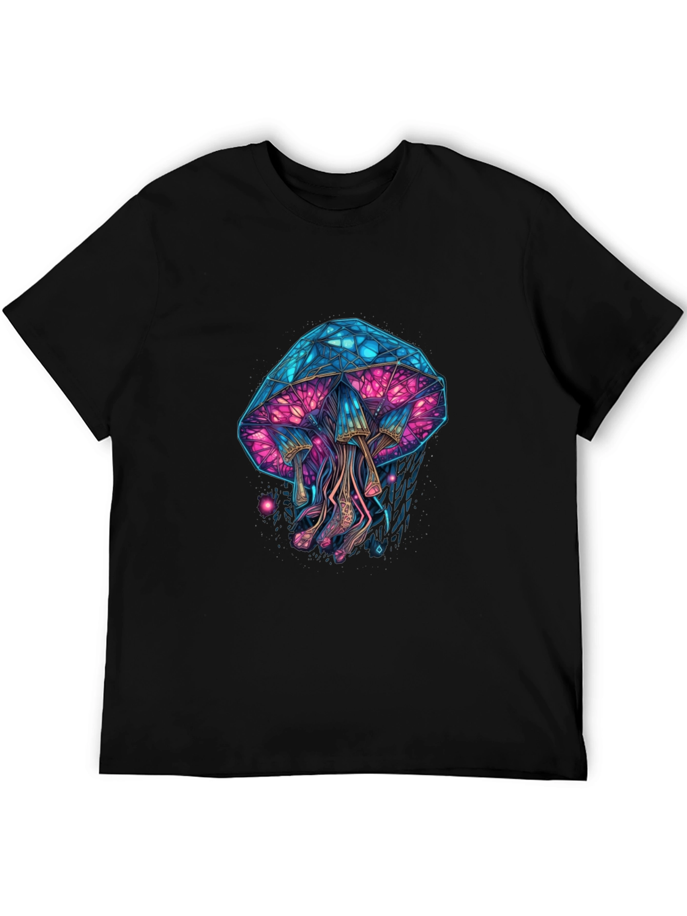 Black Psychedelic Mushroom Graphic Tee view 5