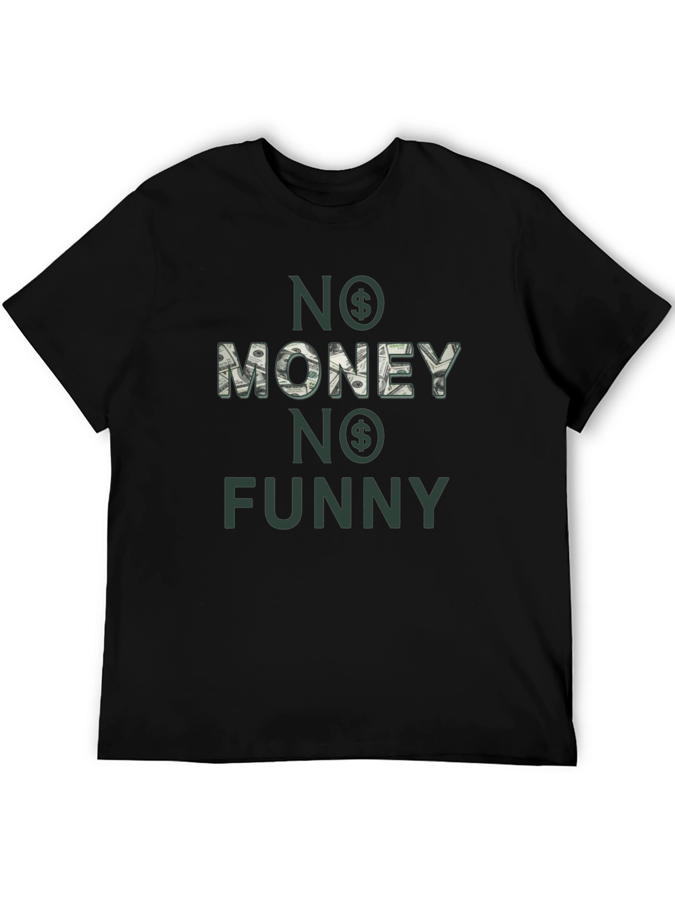 Black No Money No Funny T-Shirt - Black Graphic Tee view 5