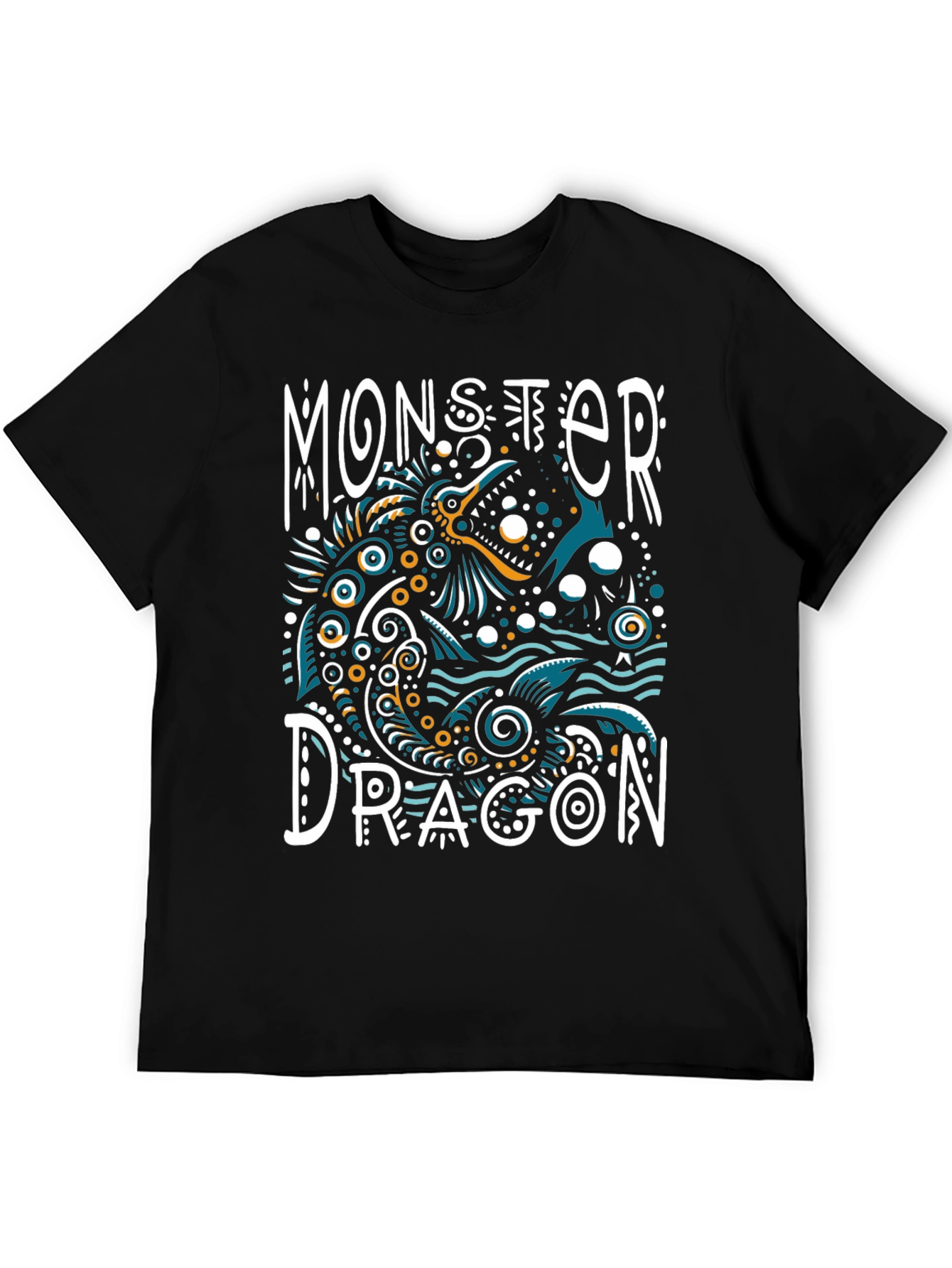 Black Monster Dragon Graphic Tee - Unique Art T-Shirt view 5