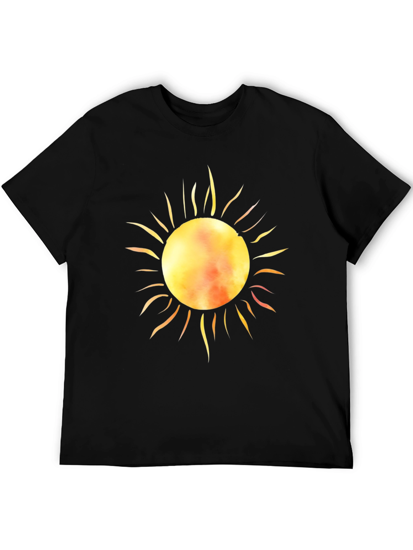 Black Radiant Sun Graphic Tee - Black Cotton T-Shirt view 5