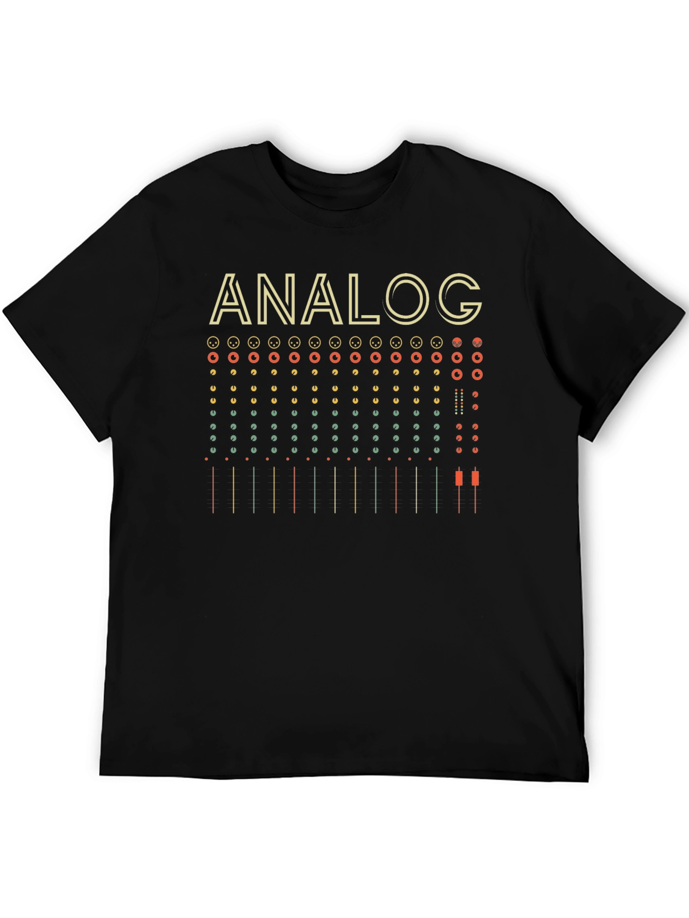 Black Analog Synth T-Shirt - Retro Musical Instrument Design view 5