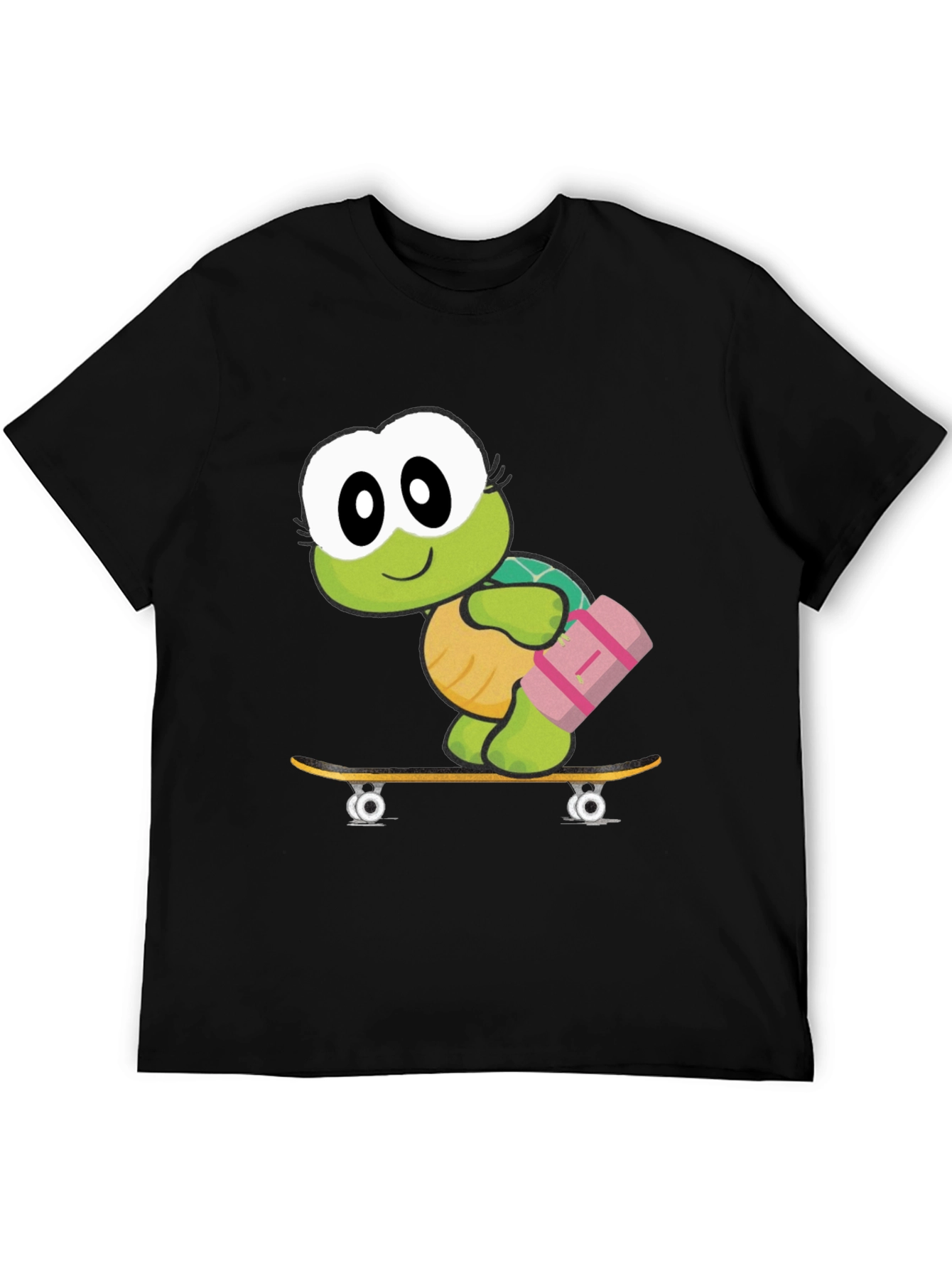 Black Turtle on Skateboard Graphic T-Shirt view 5