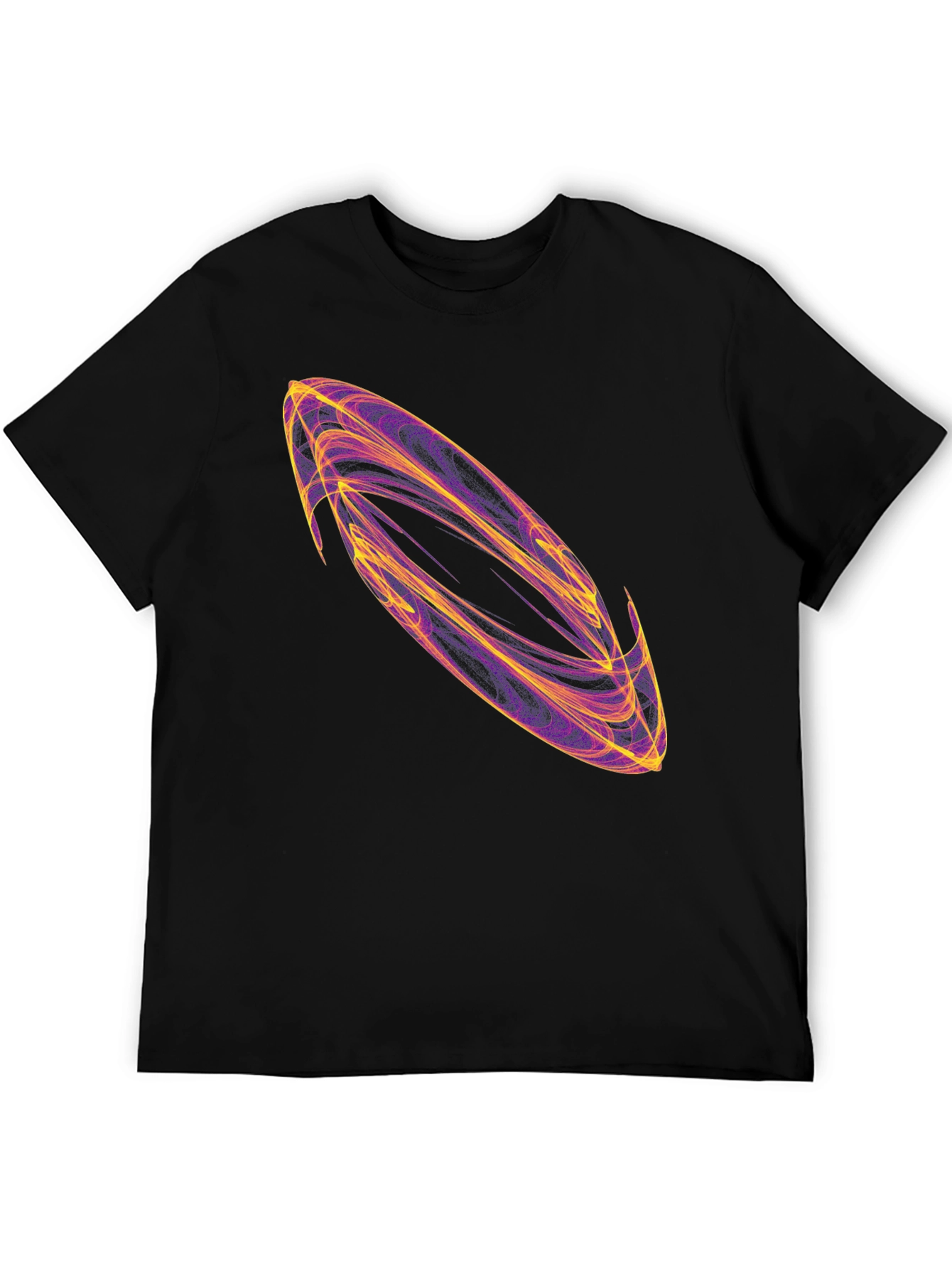 Black Abstract Swirl Graphic Black T-Shirt view 5