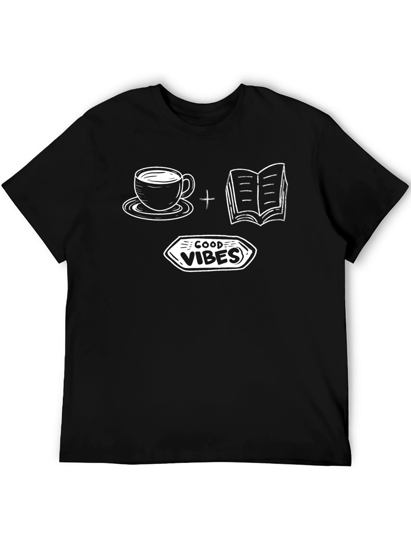 Black Good Vibes Coffee & Books Graphic Tee view 5