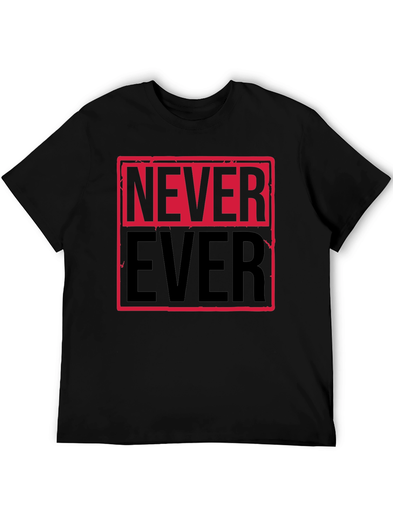 Black Never Ever Graphic Tee - Bold Statement Shirt view 5