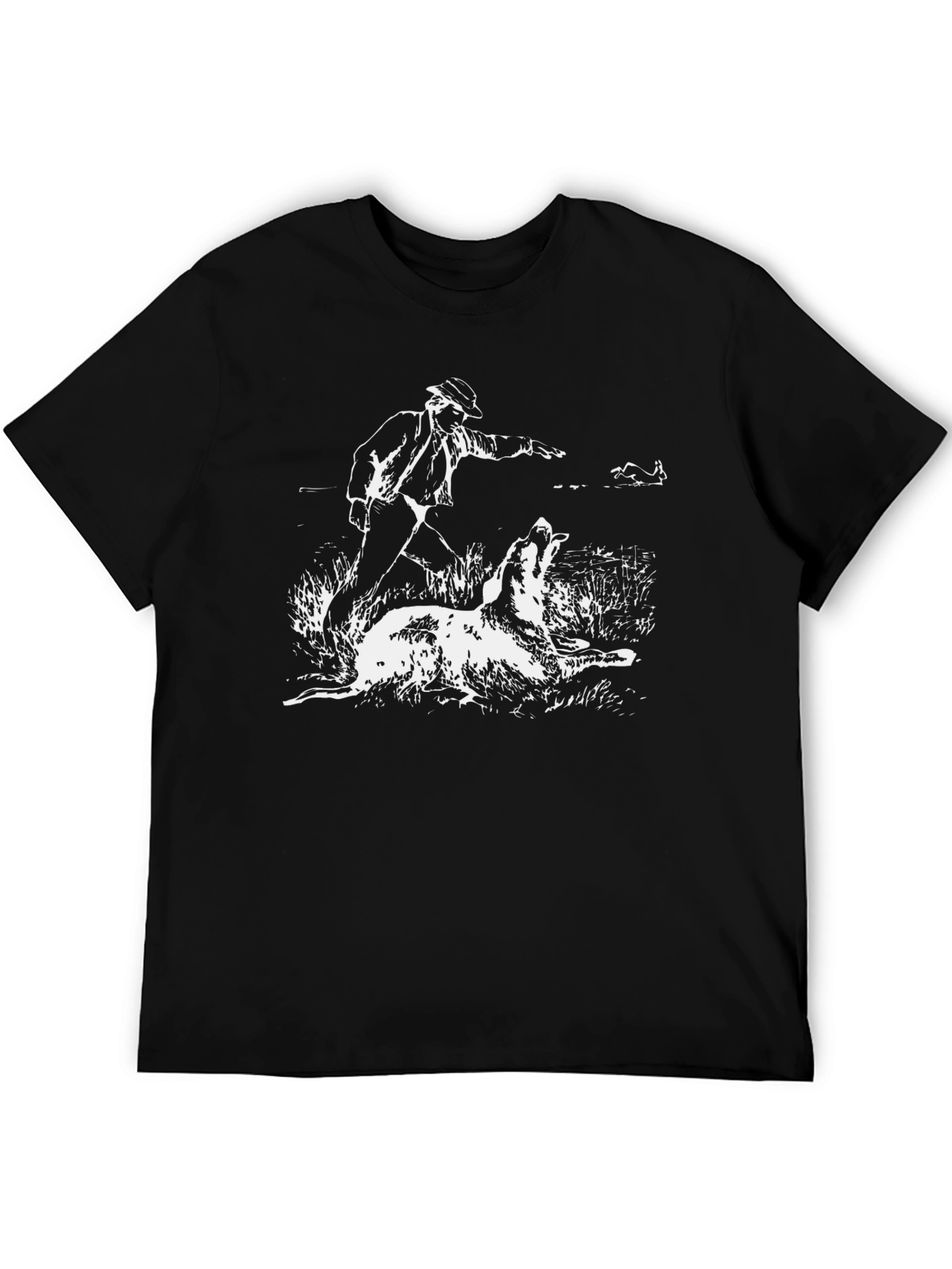 Black Vintage Hunter & Dog Graphic Tee view 5