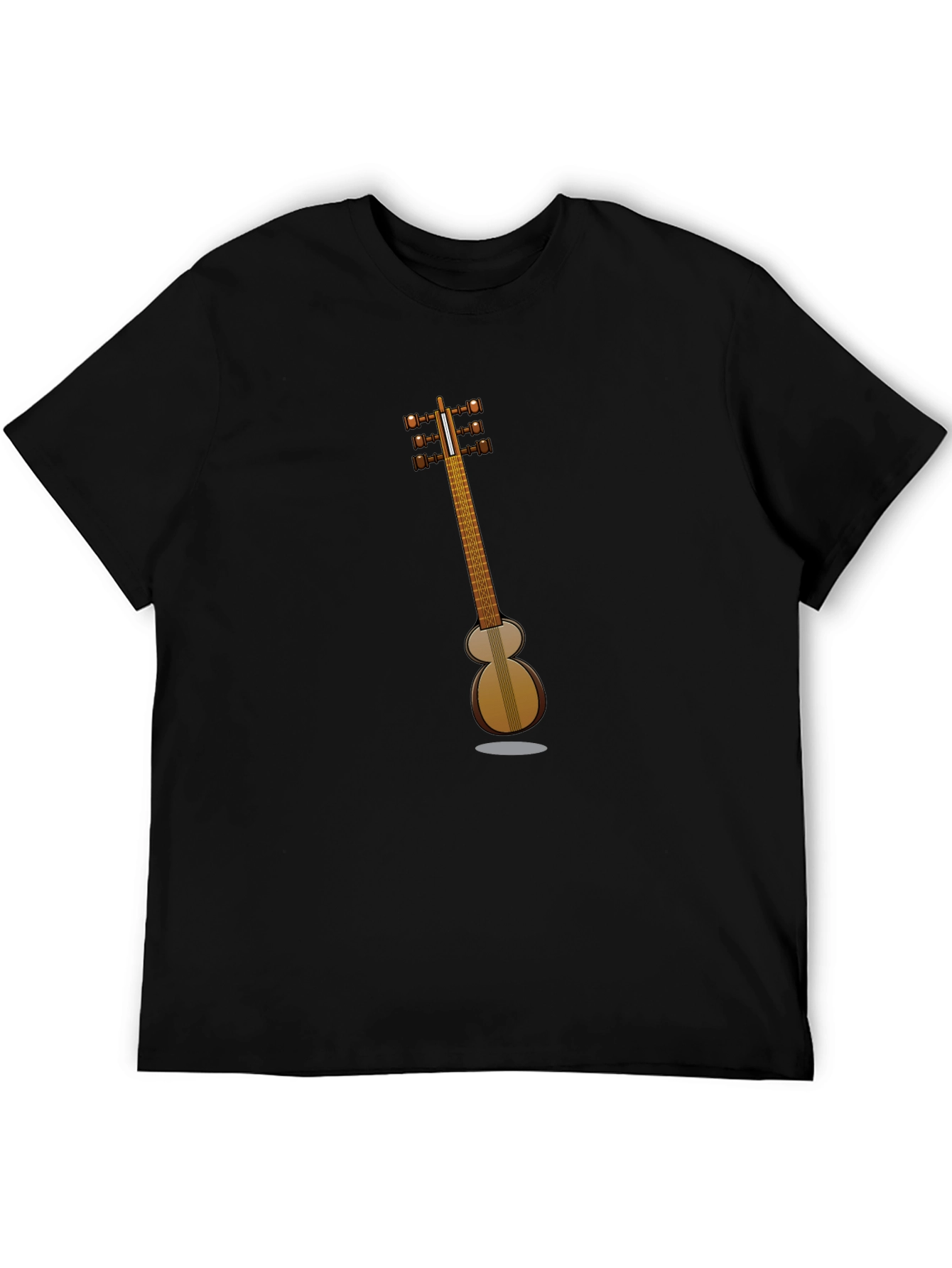 Black Acoustic Guitar T-Shirt - Music Lover Tee view 5